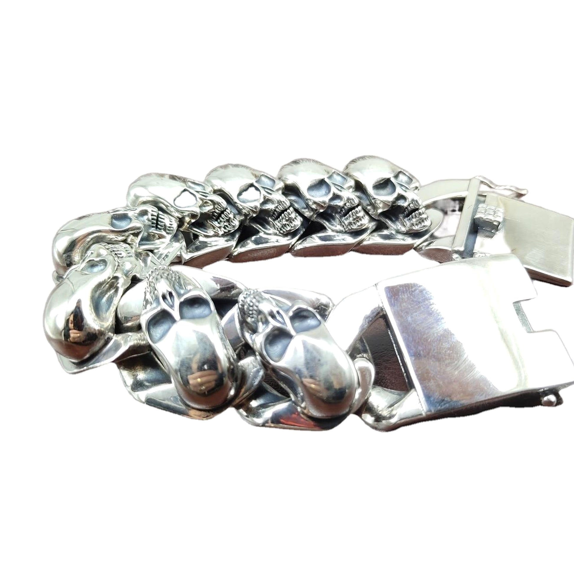 S925 Personality Feather Skull Bracelet For Men - enhanced image 3