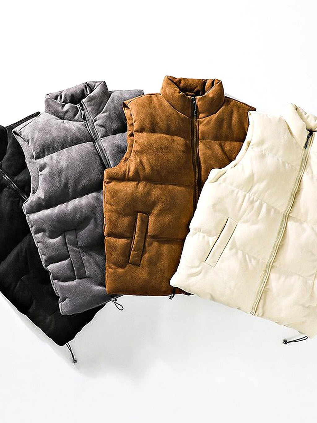 Simple Stand-up Collar Cotton-padded Clothes Vest For Men - enhanced image 3