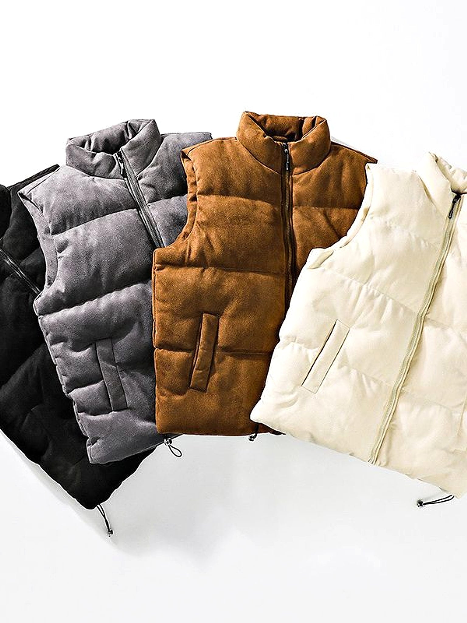 Simple Stand-up Collar Cotton-padded Clothes Vest For Men - enhanced image 3