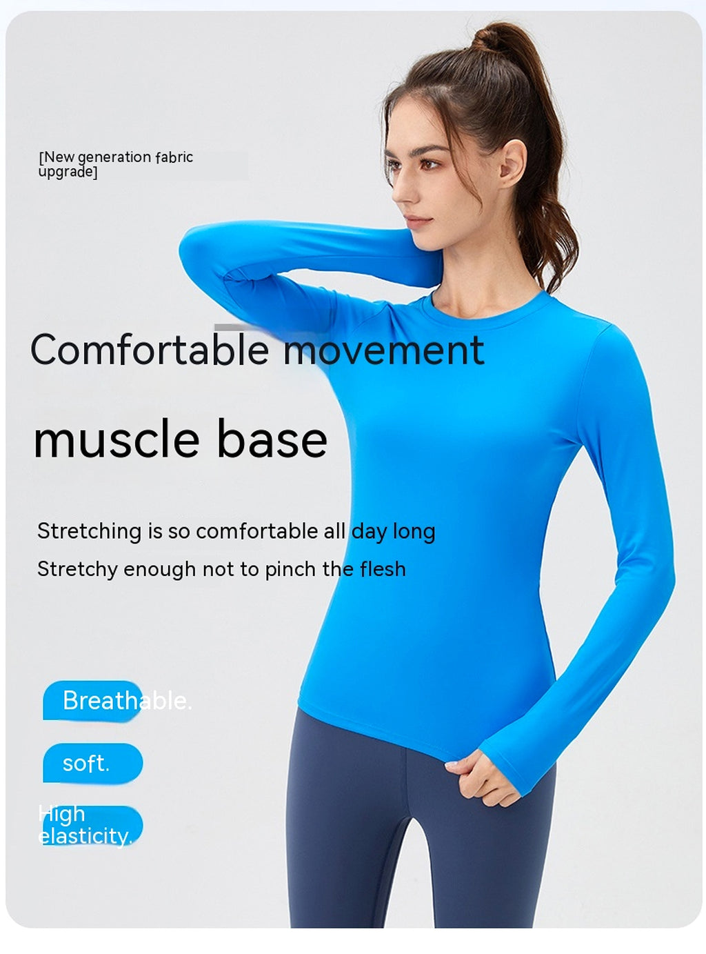 T. Skinny Slimming Nude Feel High Elastic Yoga Leggings Workout Clothes - enhanced image 3
