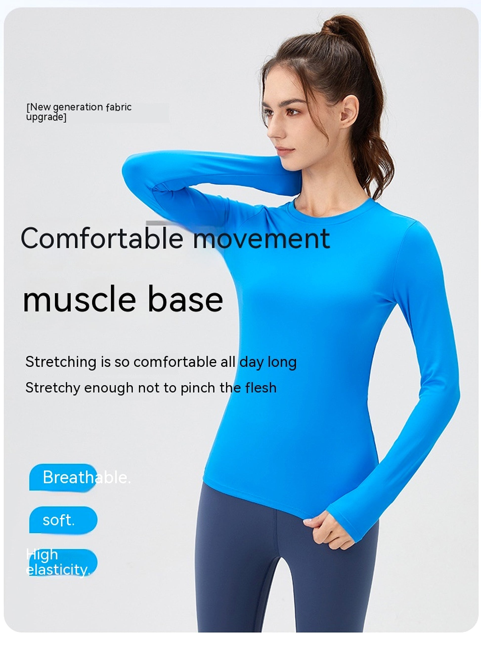 T. Skinny Slimming Nude Feel High Elastic Yoga Leggings Workout Clothes - enhanced image 3