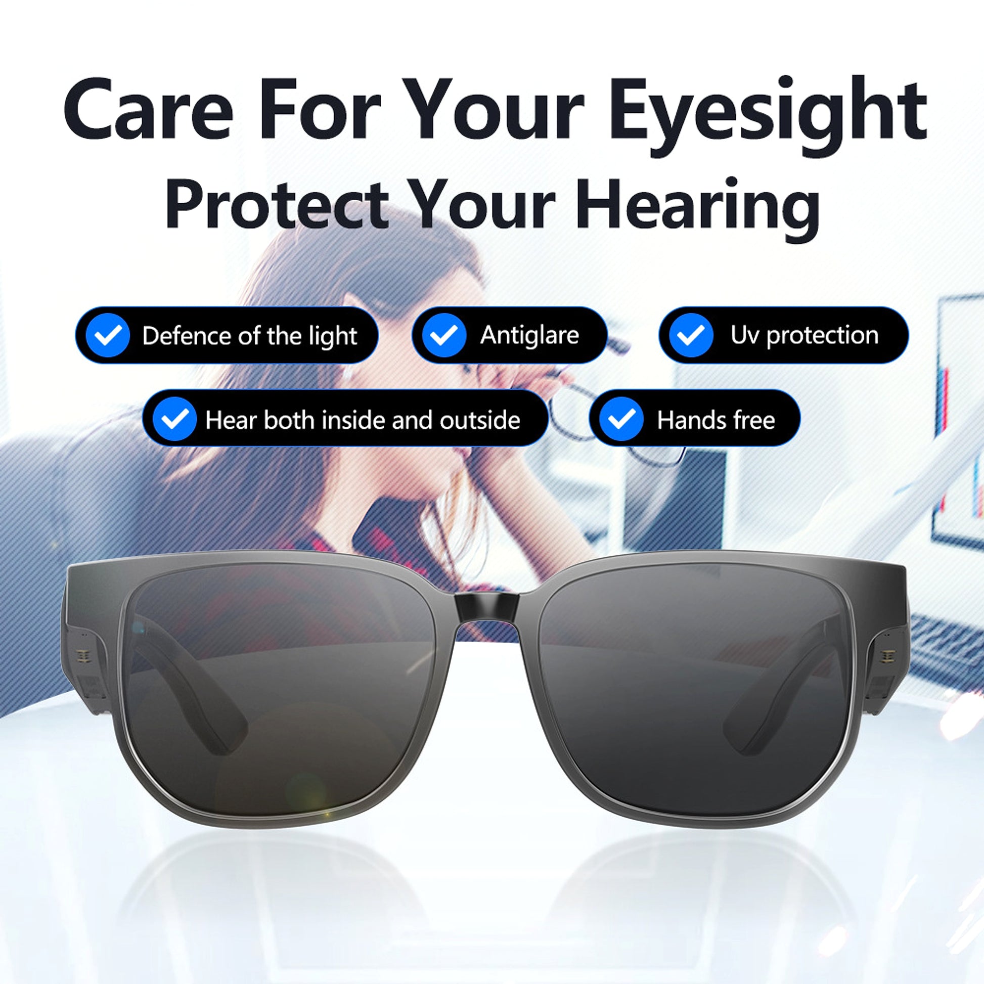 Z. Smart Bluetooth Glasses Call Music Outdoor Accessories - enhanced image 3