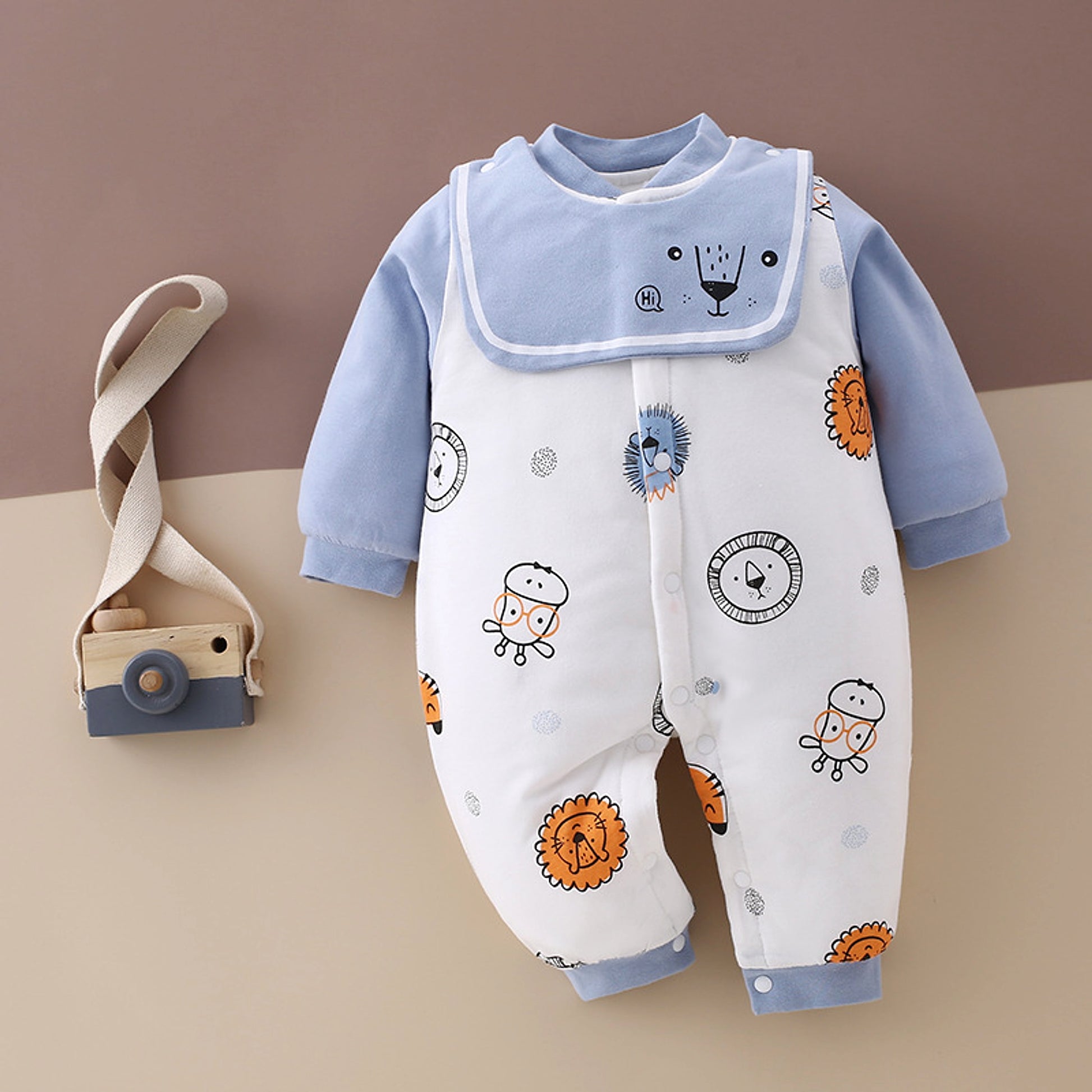 SnuggleZoo™ – Thick Winter Baby Onesie with Animal Print - enhanced image 3