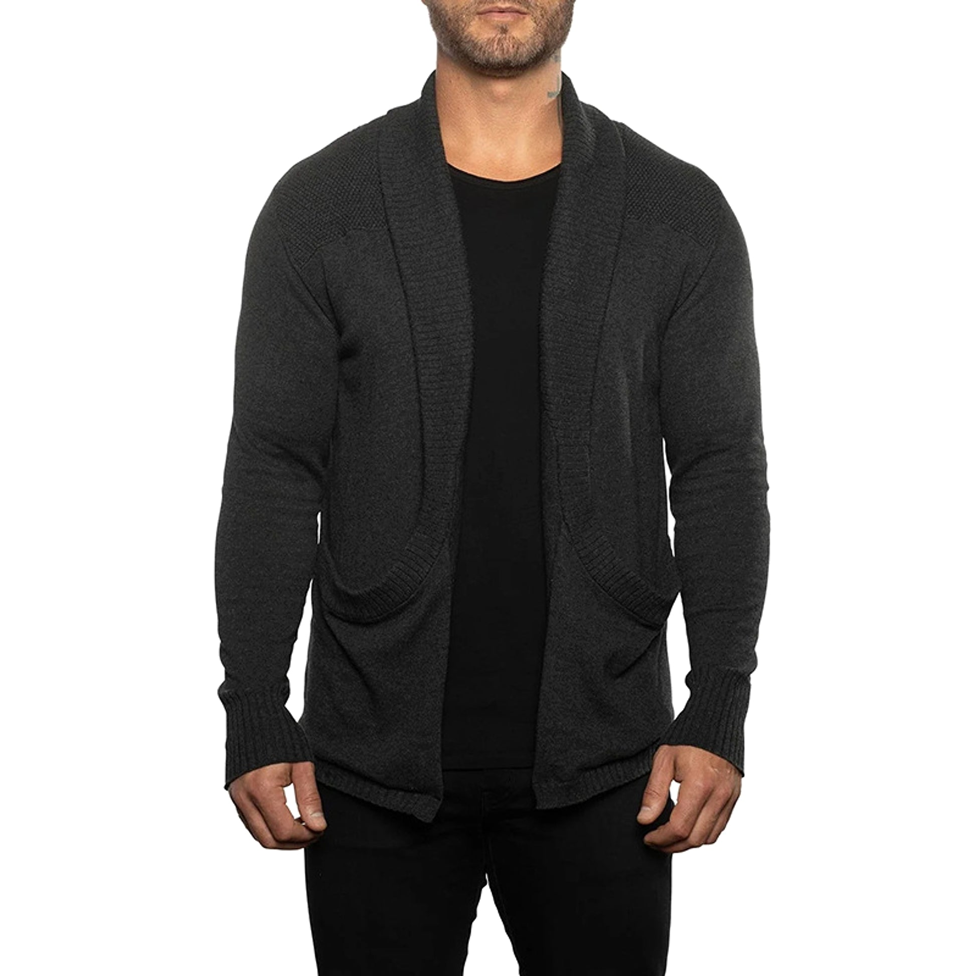 Solid Color Cardigan Sweater With Pockets Casual Men's Long-sleeved - enhanced image 3