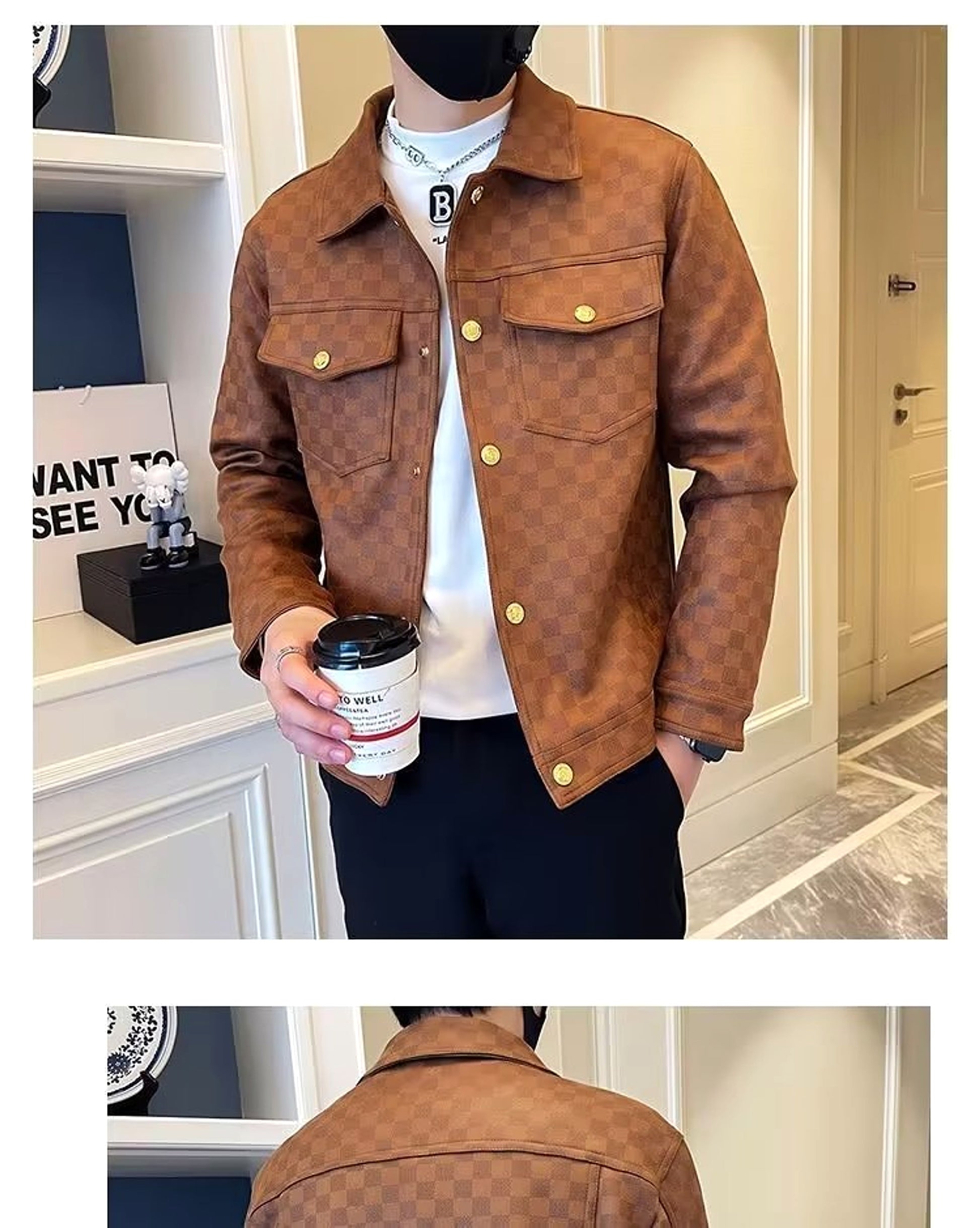 Spring And Autumn Collar Jacket Fashion Men - enhanced image 3