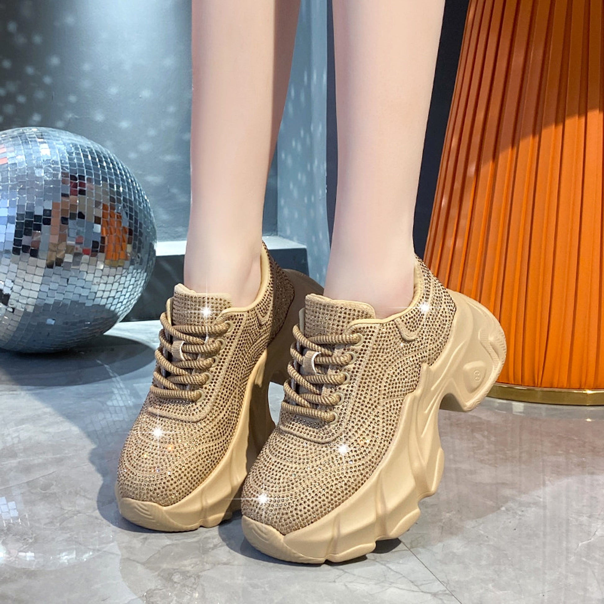 Spring And Autumn New Platform Heel Light Bottom Sports Style Height Increasing Women Shoes - enhanced image 3