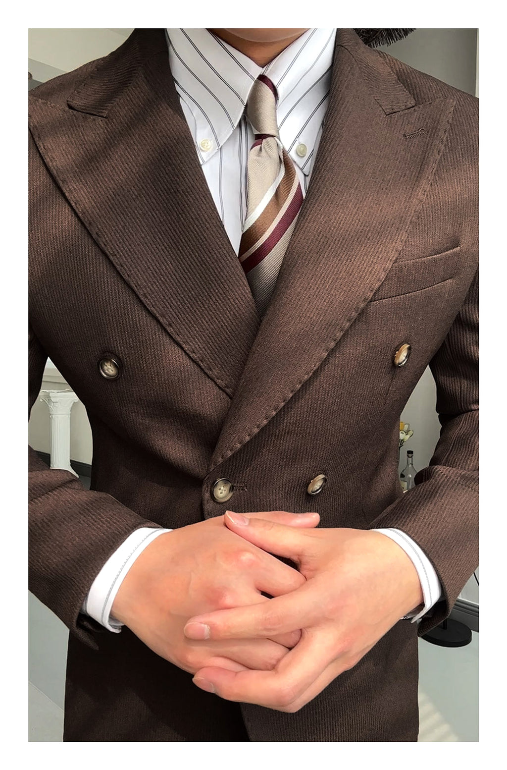 RoyaleForm™ – Spring Double-Breasted Collar Suit Set - enhanced image 3