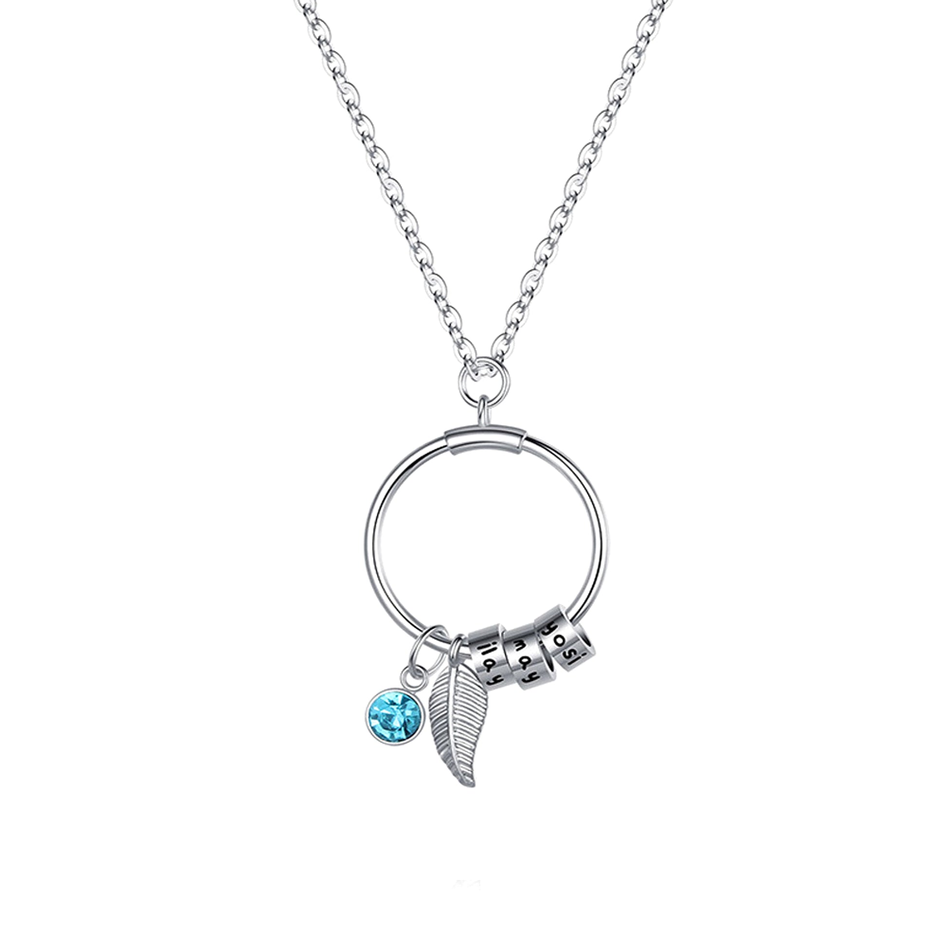 Stainless Steel Bead Necklace January-December Birthstone Beaded - enhanced image 3