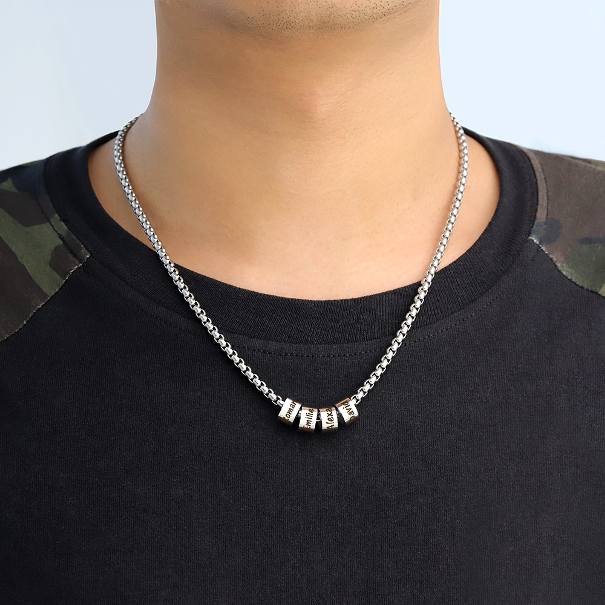 Minimalist Stainless Steel Beaded Necklace – Timeless & Elegant! - enhanced image 3