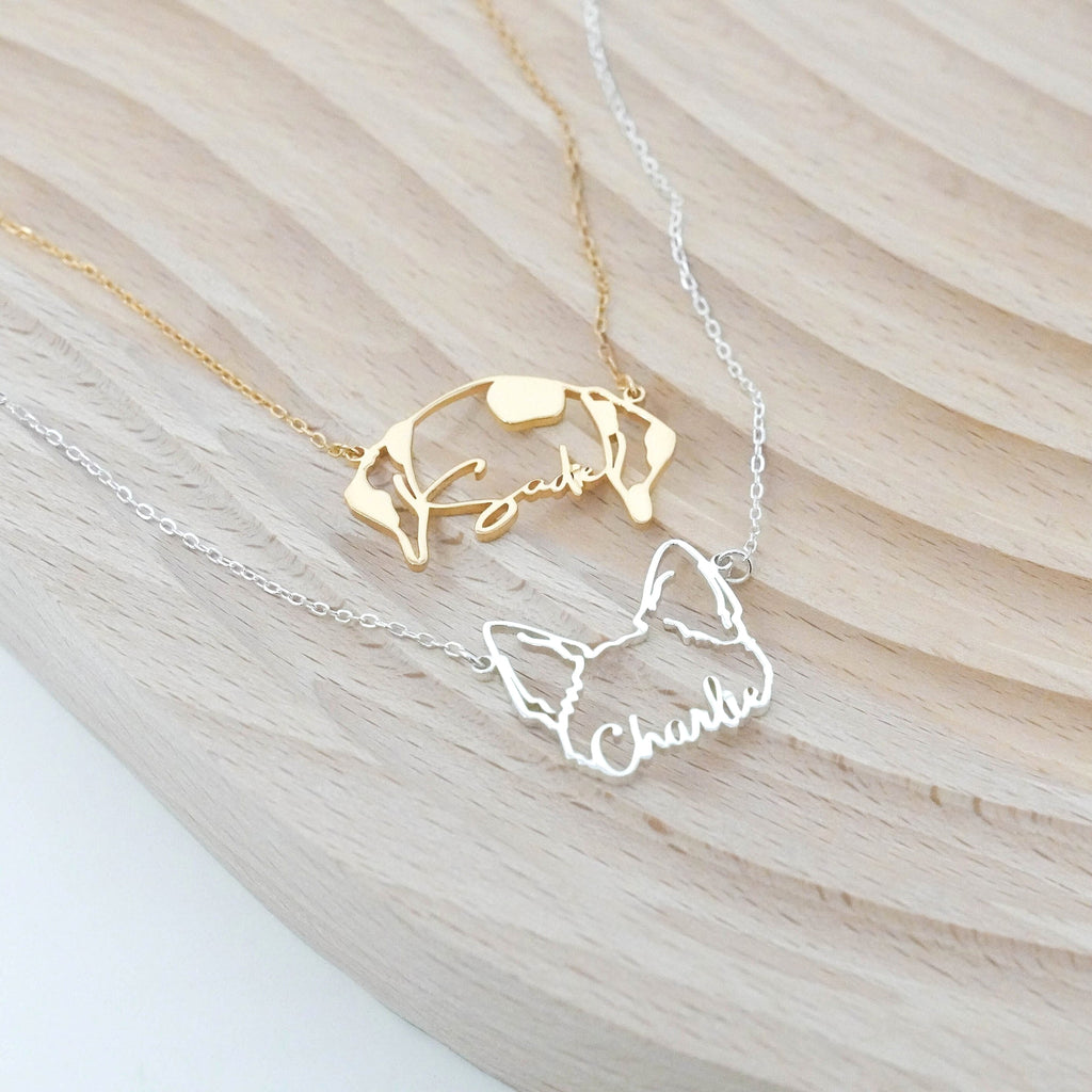 Stainless Steel English Letter Name Necklace DIY Hollowed Out Cat And Dog - enhanced image 3