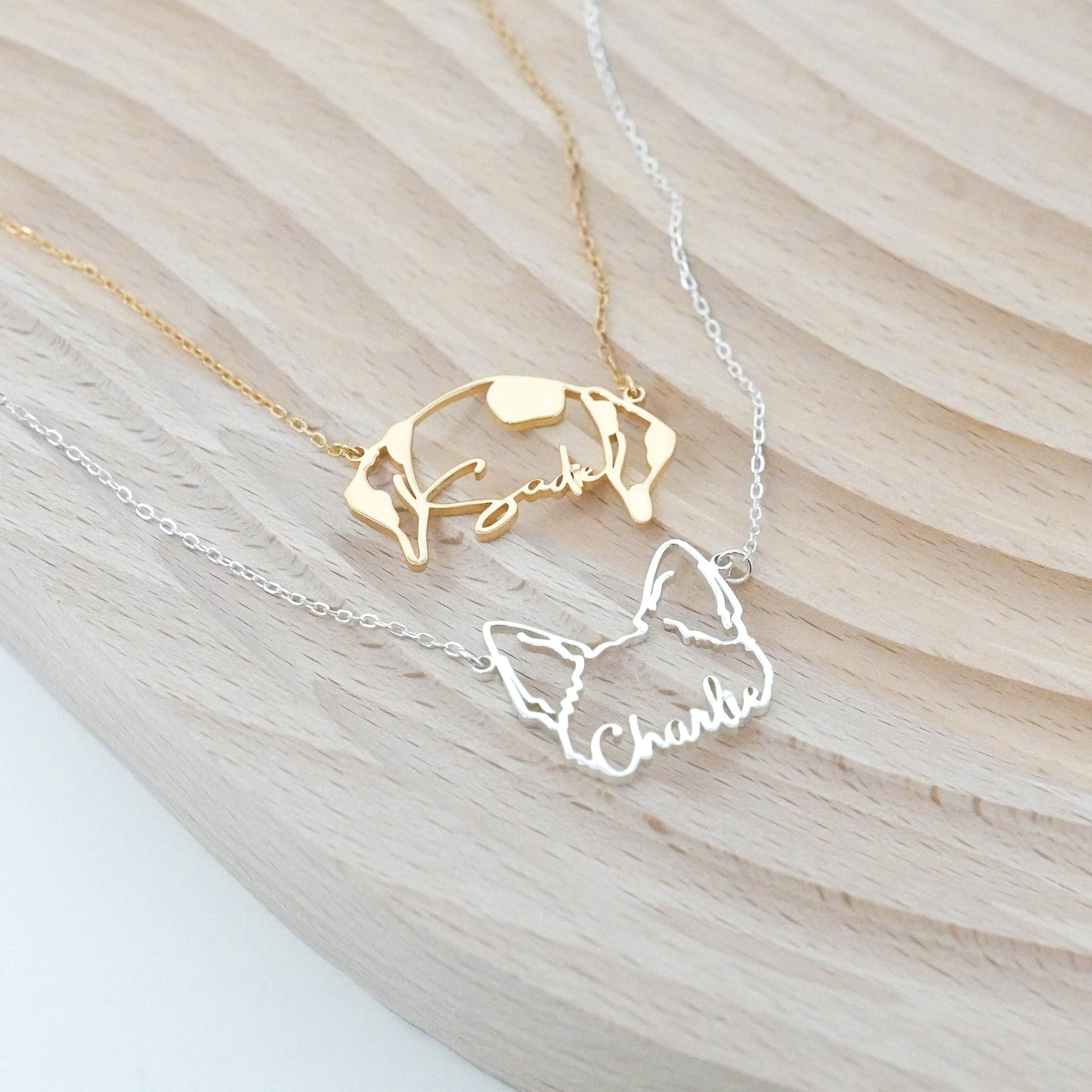Stainless Steel English Letter Name Necklace DIY Hollowed Out Cat And Dog - enhanced image 3