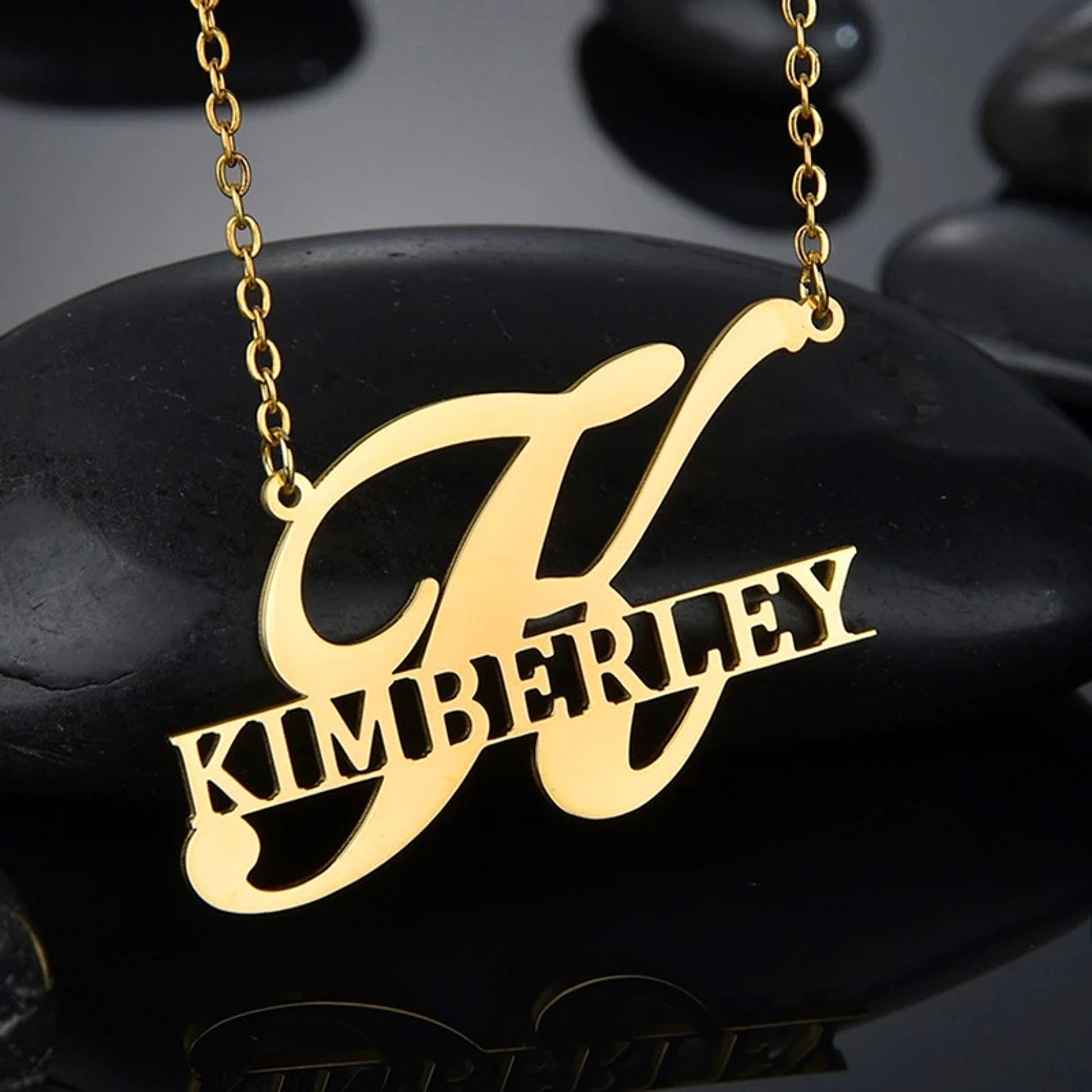 Stainless Steel Initial Capital Men's And Women's Necklace Pendant - enhanced image 3