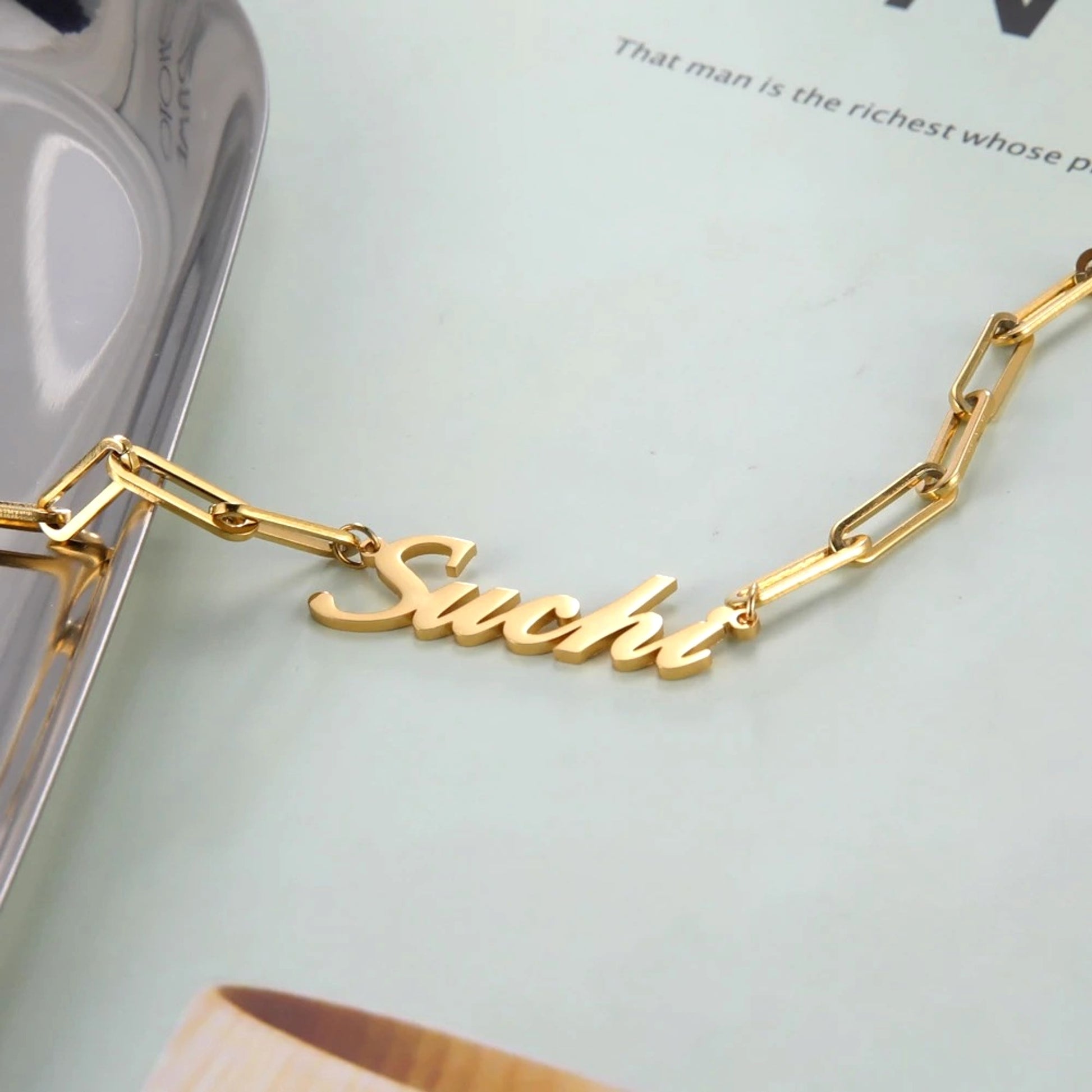 Stylish Stainless Steel Square Chain Bracelet – Modern & Minimalist Design - enhanced image 3
