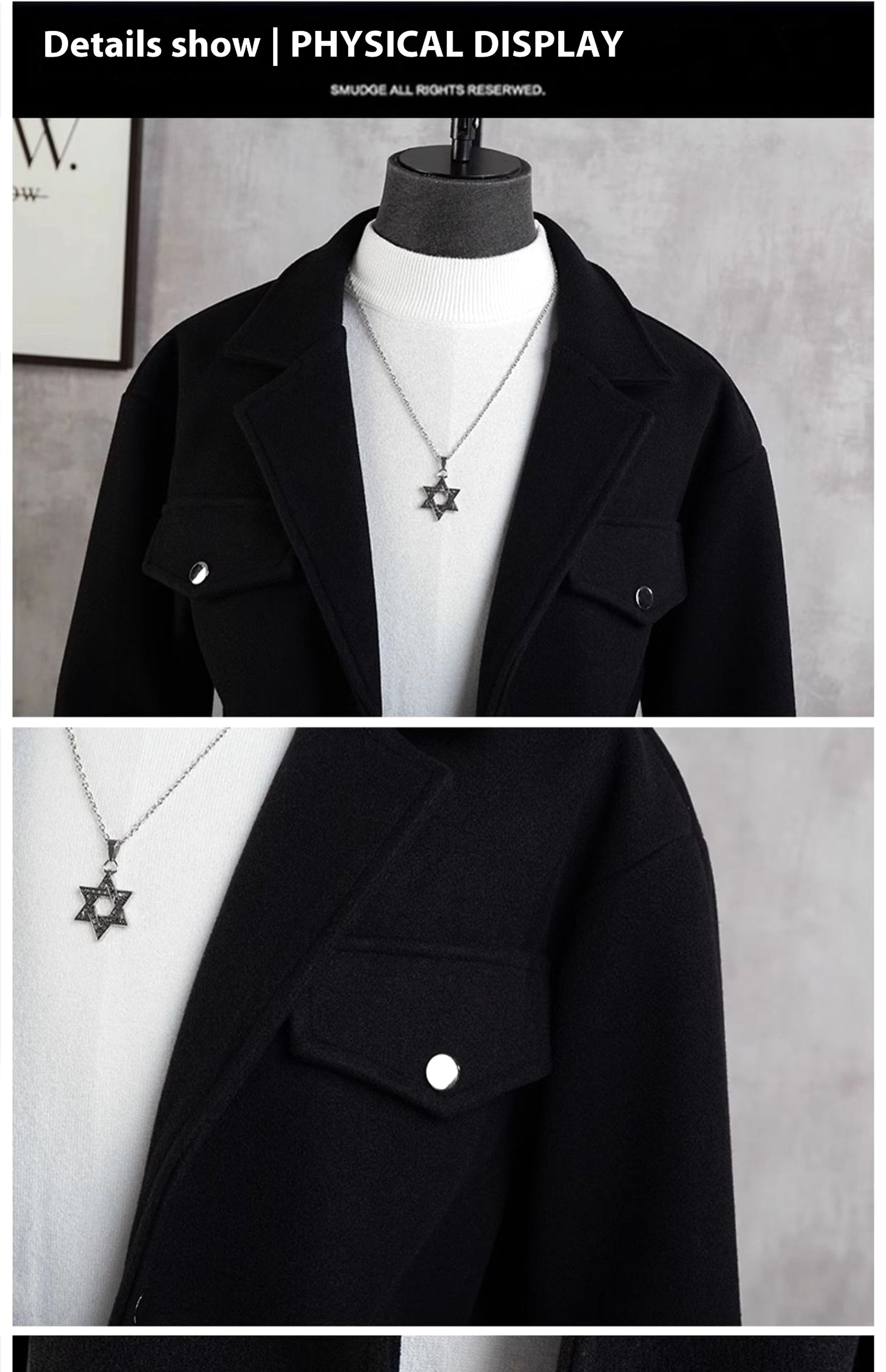 Suit Collar Woolen Jacket Coat Men's Thickened Casual Loose - enhanced image 3