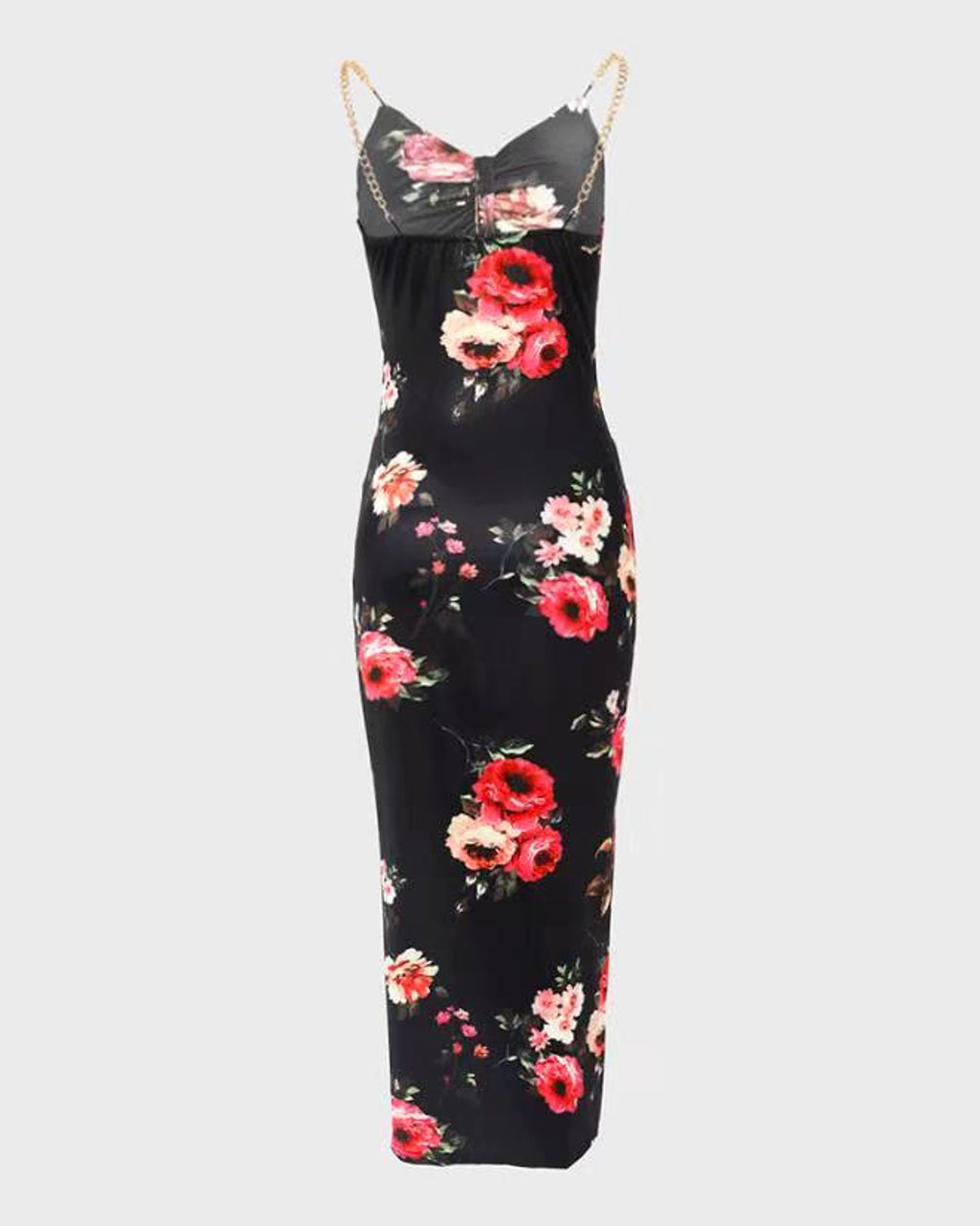Women's Clothing Split Spaghetti-strap Floral Print Dress - enhanced image 3