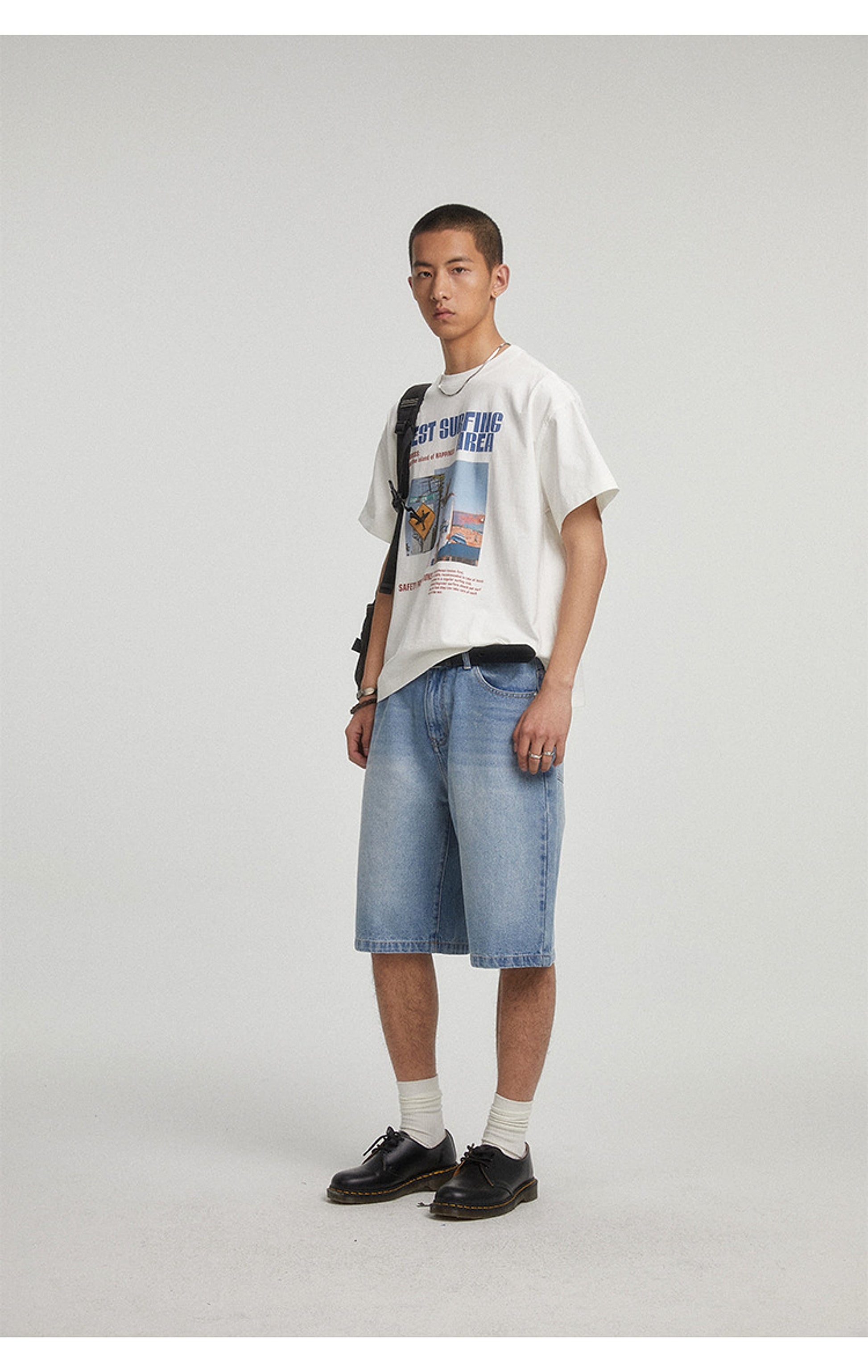 Summer New Print Short Sleeve Trendy Japanese T-Shirt Men - enhanced image 3