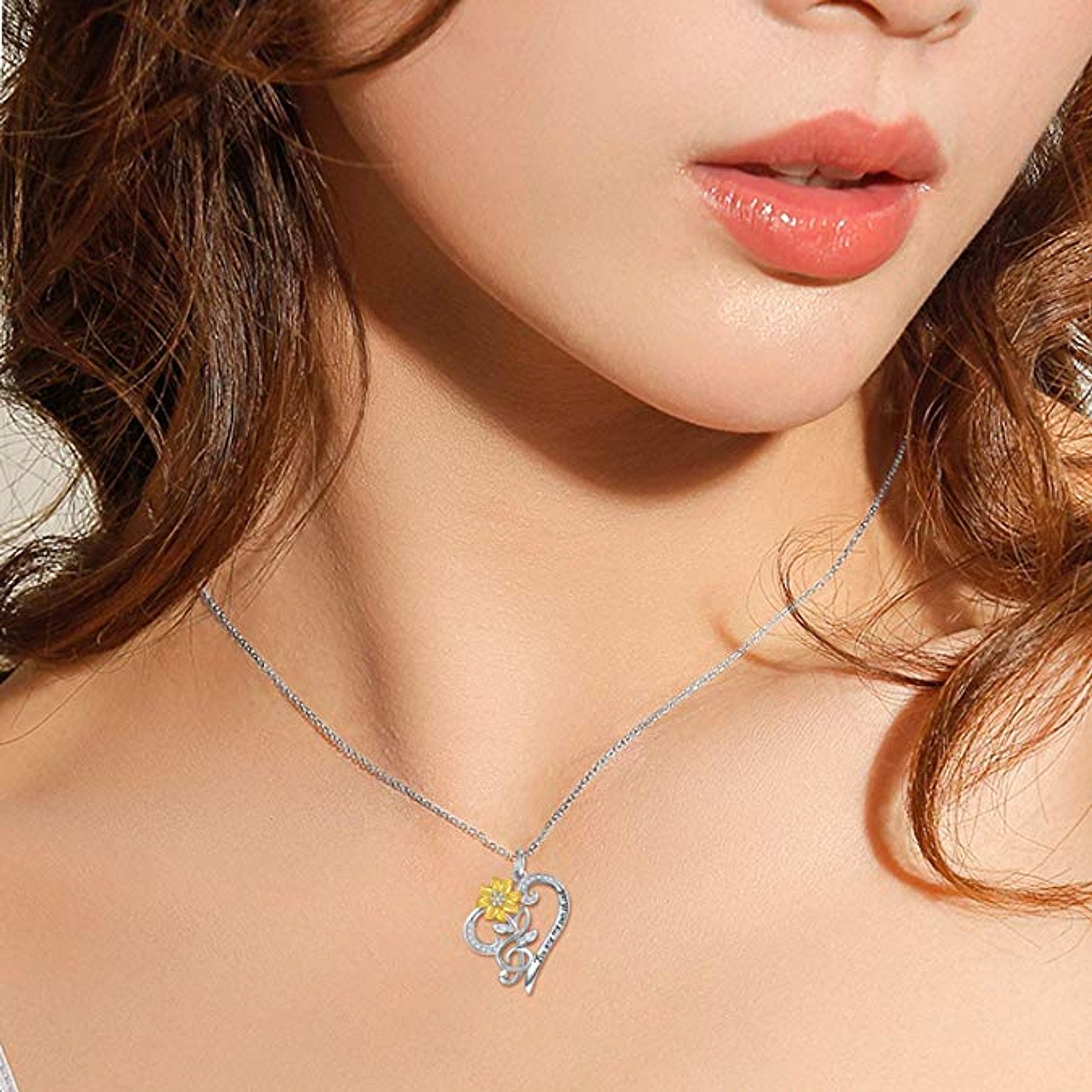 Sunflower Necklace S925 Sterling Silver - enhanced image 3
