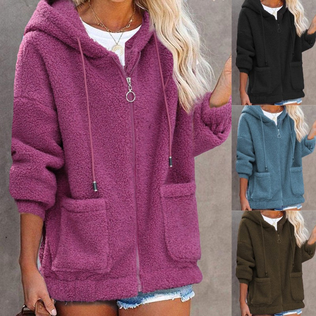 Sweater Buttonless Women Zipper Hoodie - enhanced image 3