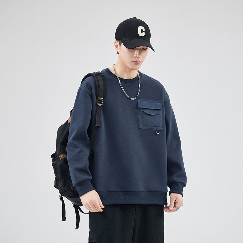 Men's Autumn Loose Round Neck Sweater - enhanced image 3