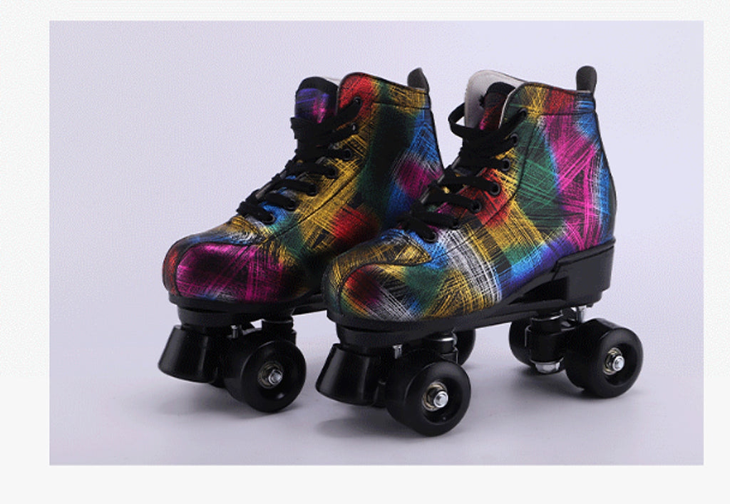 Symphony Feather Double Row Skates Adult Roller Skates Four Roller Skating Flash Skates - enhanced image 3