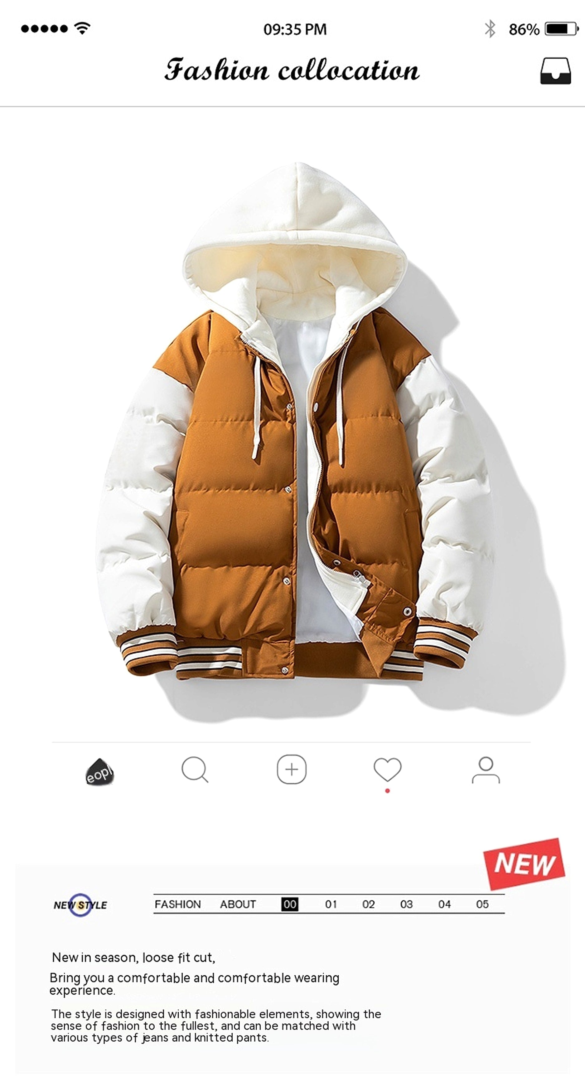 Thickened Down Cotton Jacket With Hood And Two Fake Pieces Men - enhanced image 3