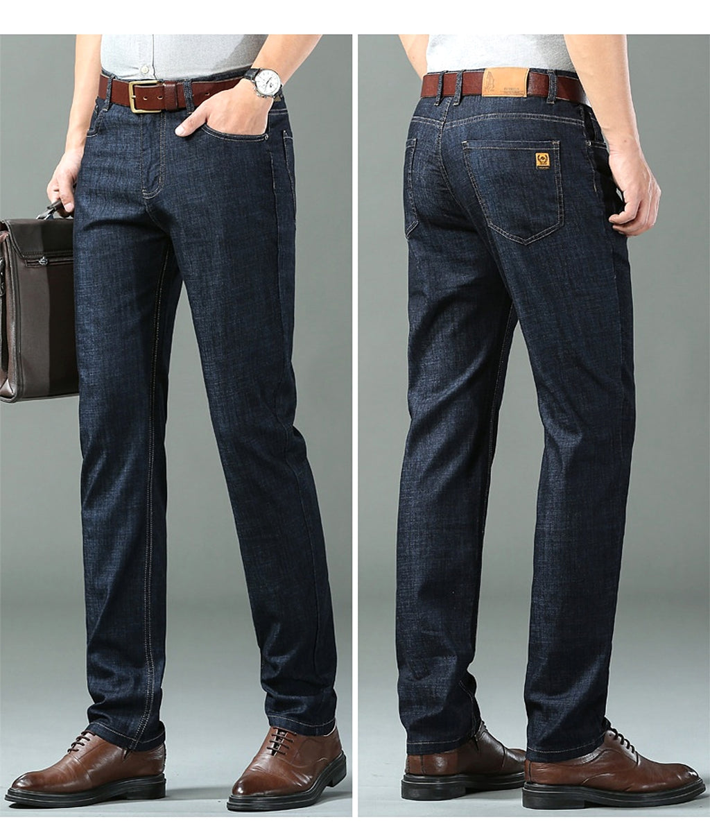 Thin Summer Cotton Elastic Ice Silk Quality Mid-high Waist Jeans - enhanced image 3