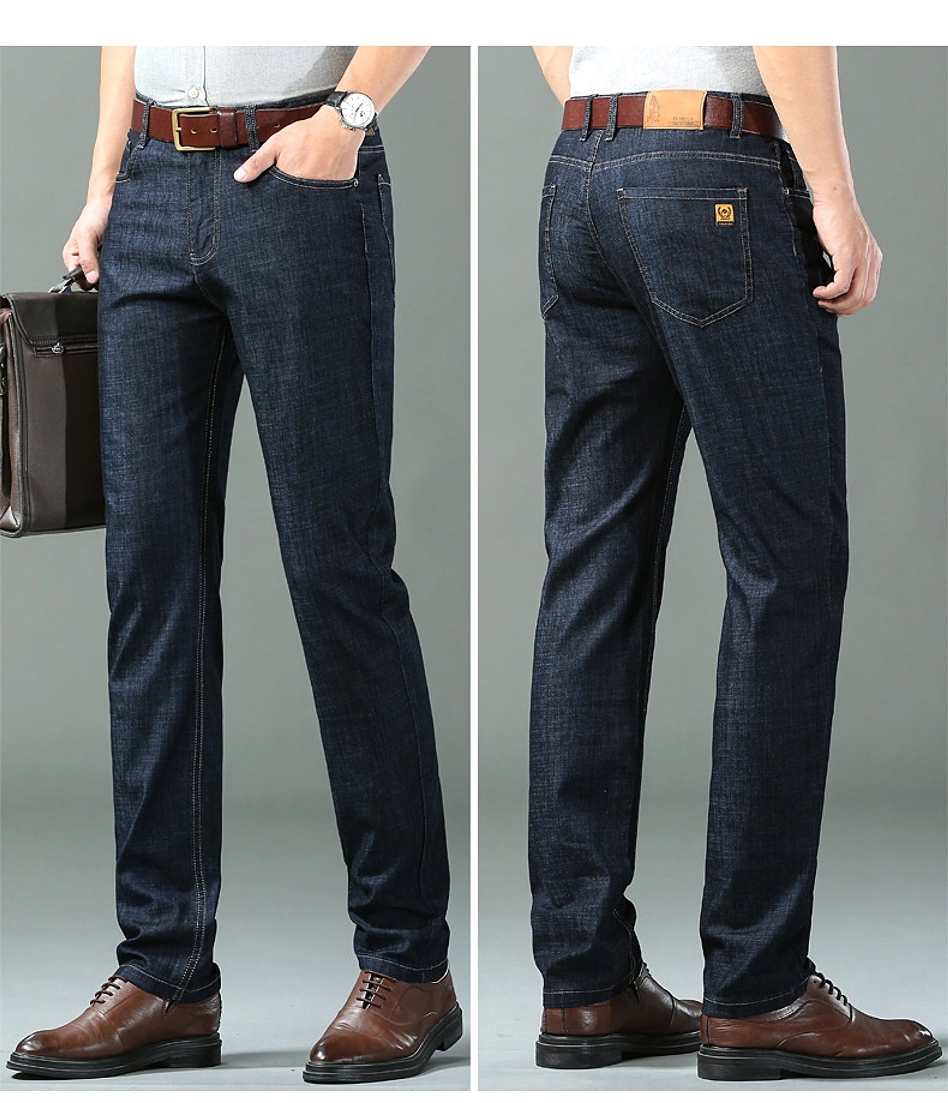 Thin Summer Cotton Elastic Ice Silk Quality Mid-high Waist Jeans - enhanced image 3