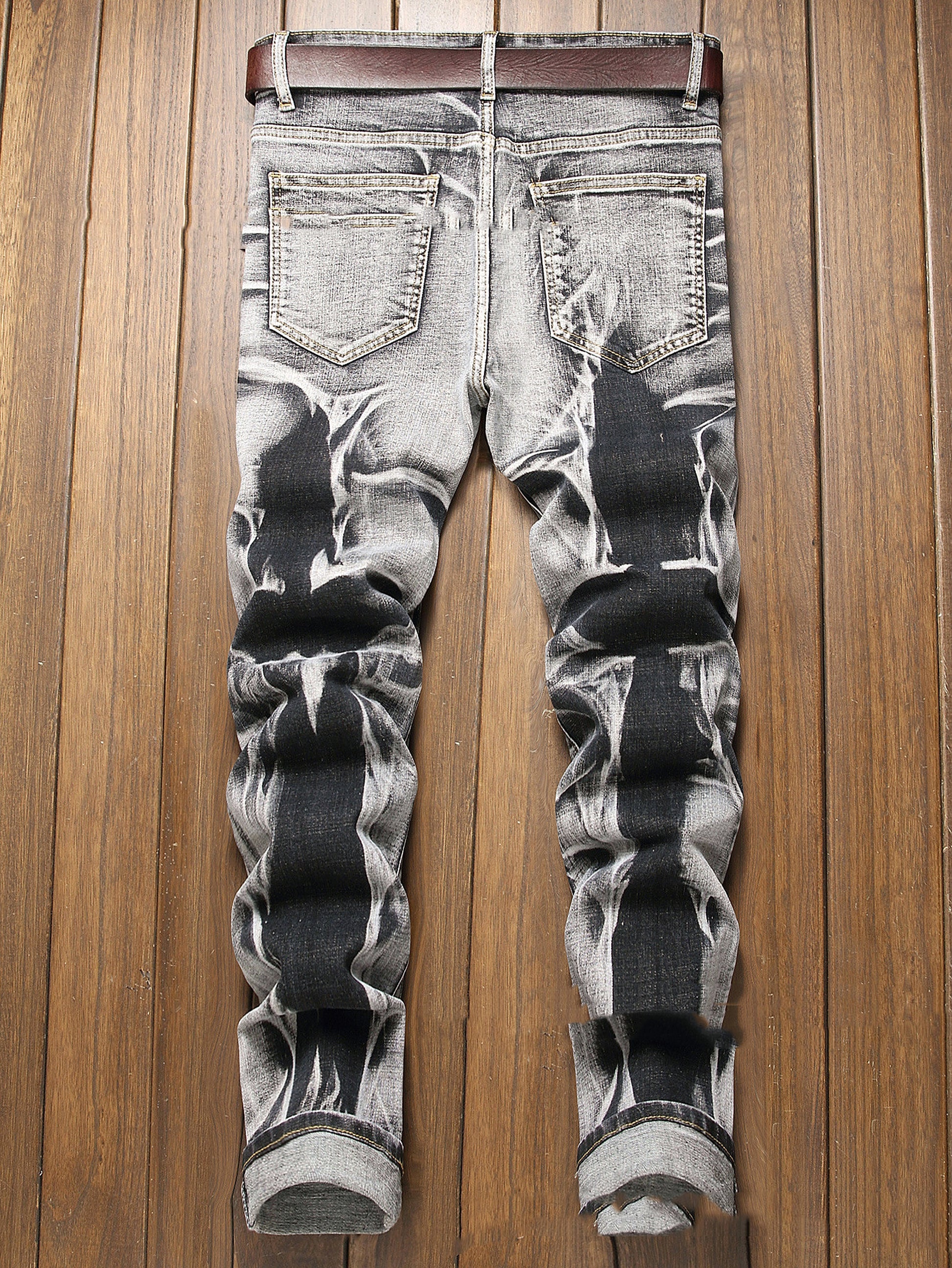 Urban Edge – Men’s Slim Fit Gray Washed Jeans - enhanced image 3