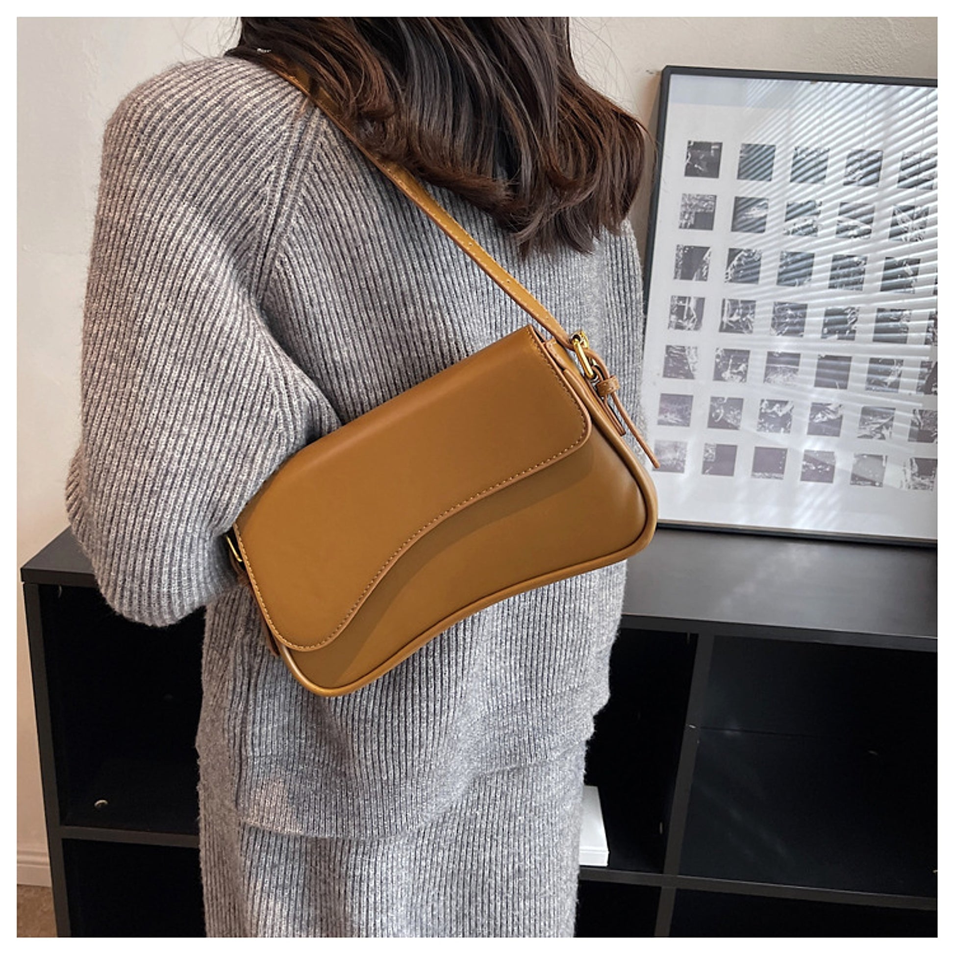 VelouraCraft™ – Magnetic Buckle Shoulder Bag - enhanced image 3