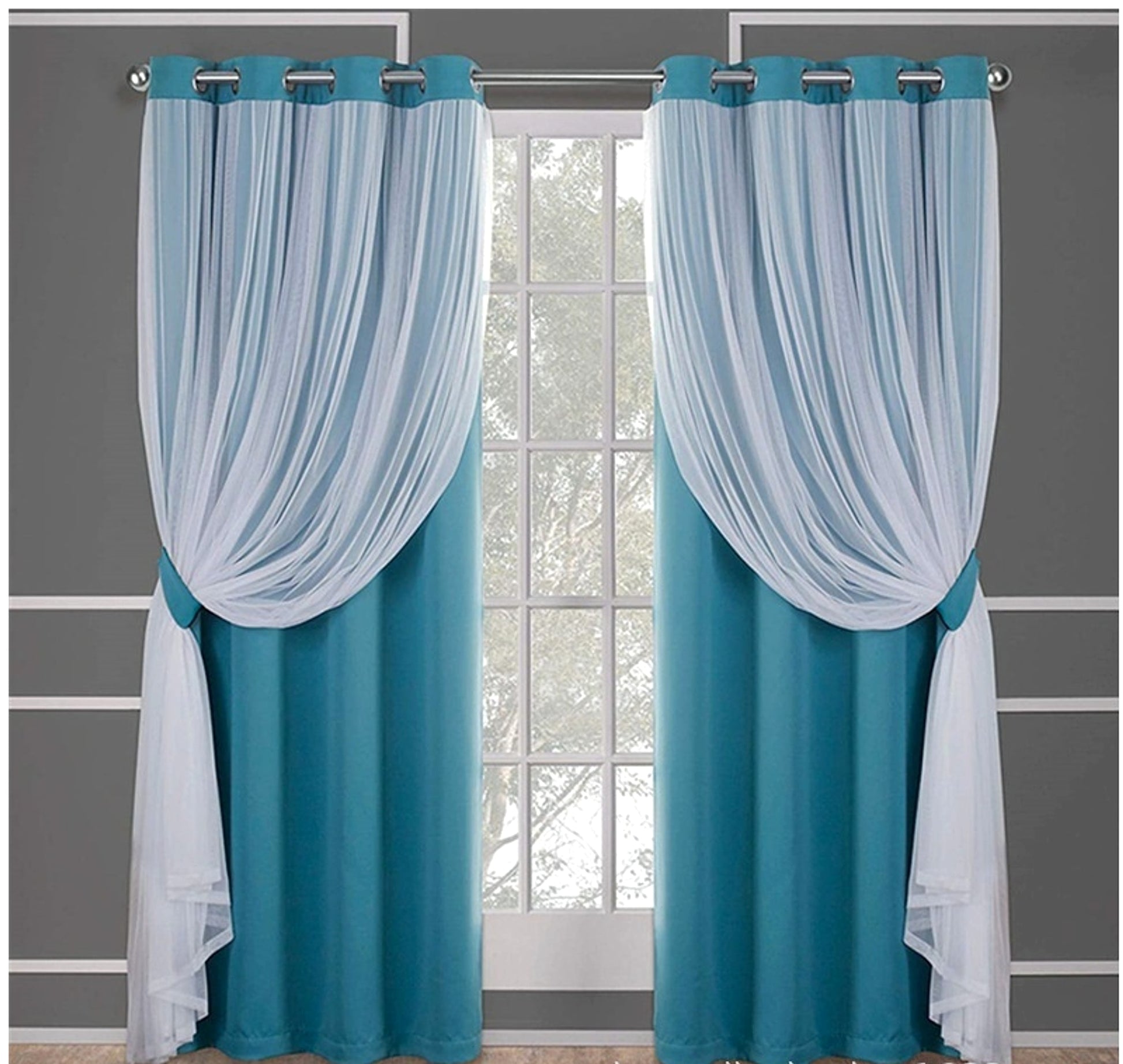Velura™ – Double Layer Lace-Trim Blackout Curtain - enhanced image 3