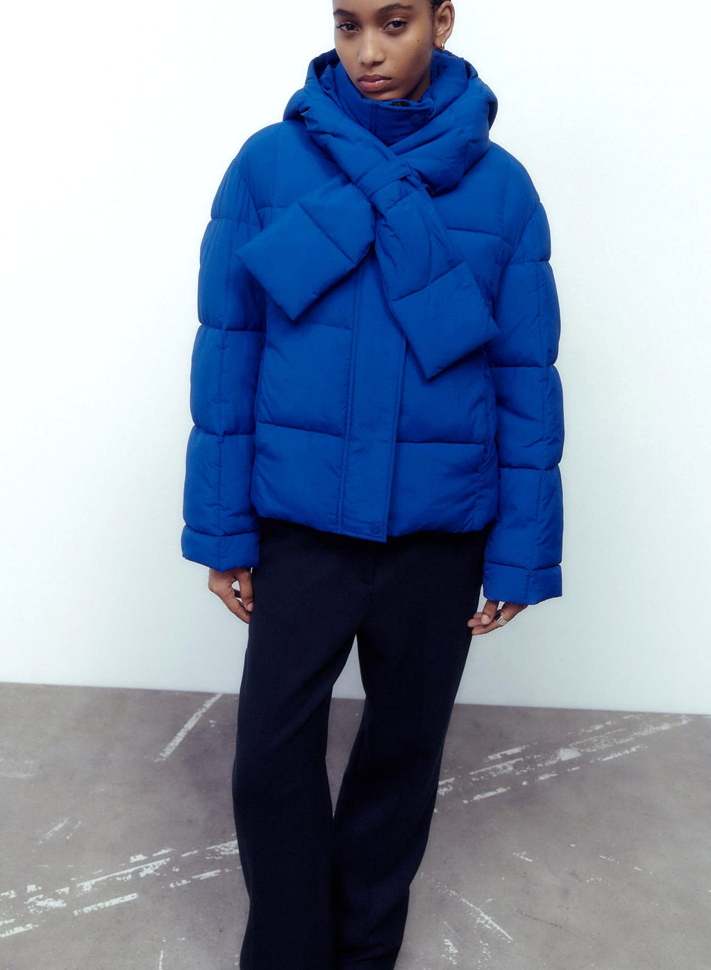 Warm Detachable Cotton With Scarf Jacket Women - enhanced image 3