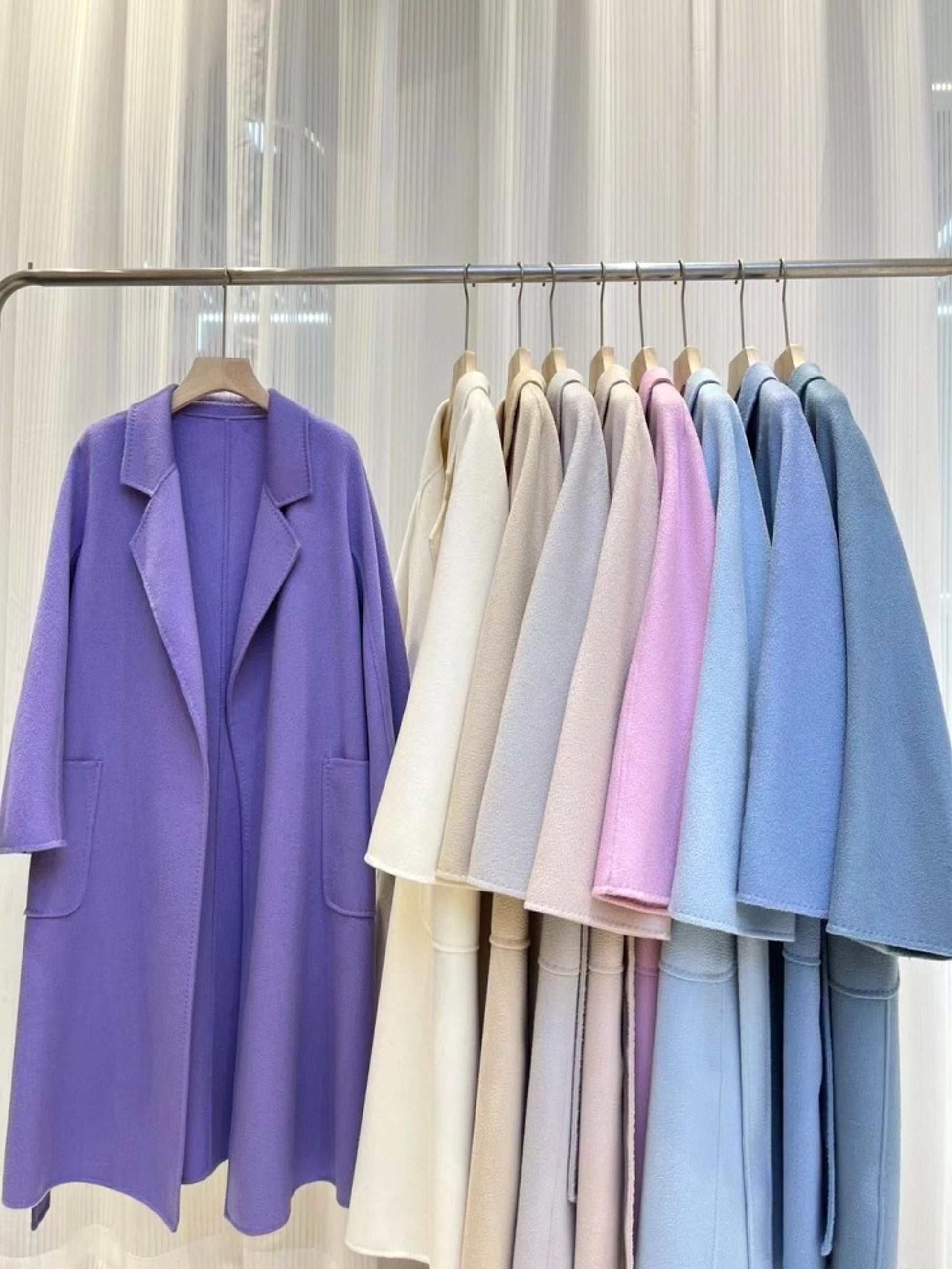 Water Ripple Cashmere Women's Long Reversible Coat – Luxury & Versatility - enhanced image 3