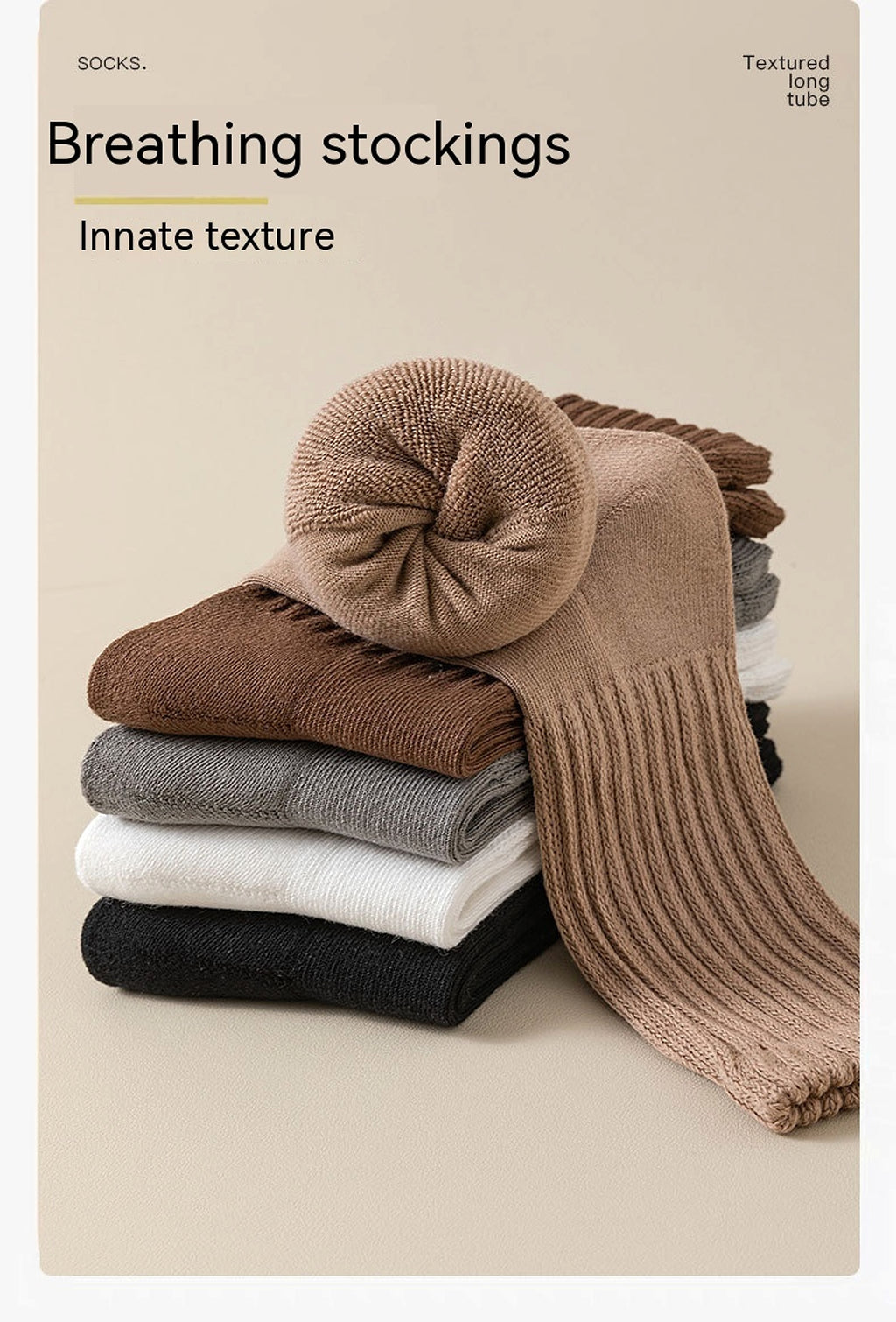 Winter Fleece-lined Thickened Middle Tube Cotton Thermal Terry Long Tube Casual Socks - enhanced image 3