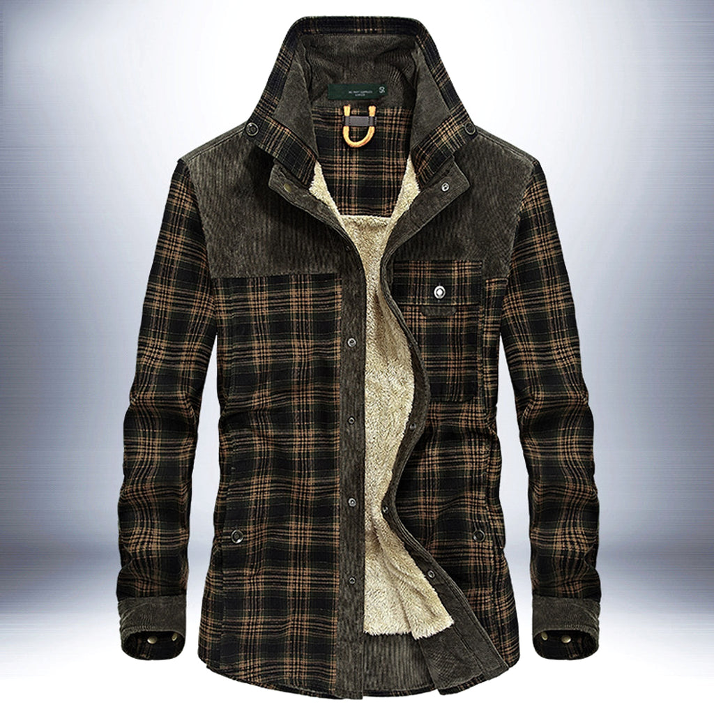 Pure Cotton Plaid Jacket Men - enhanced image 3