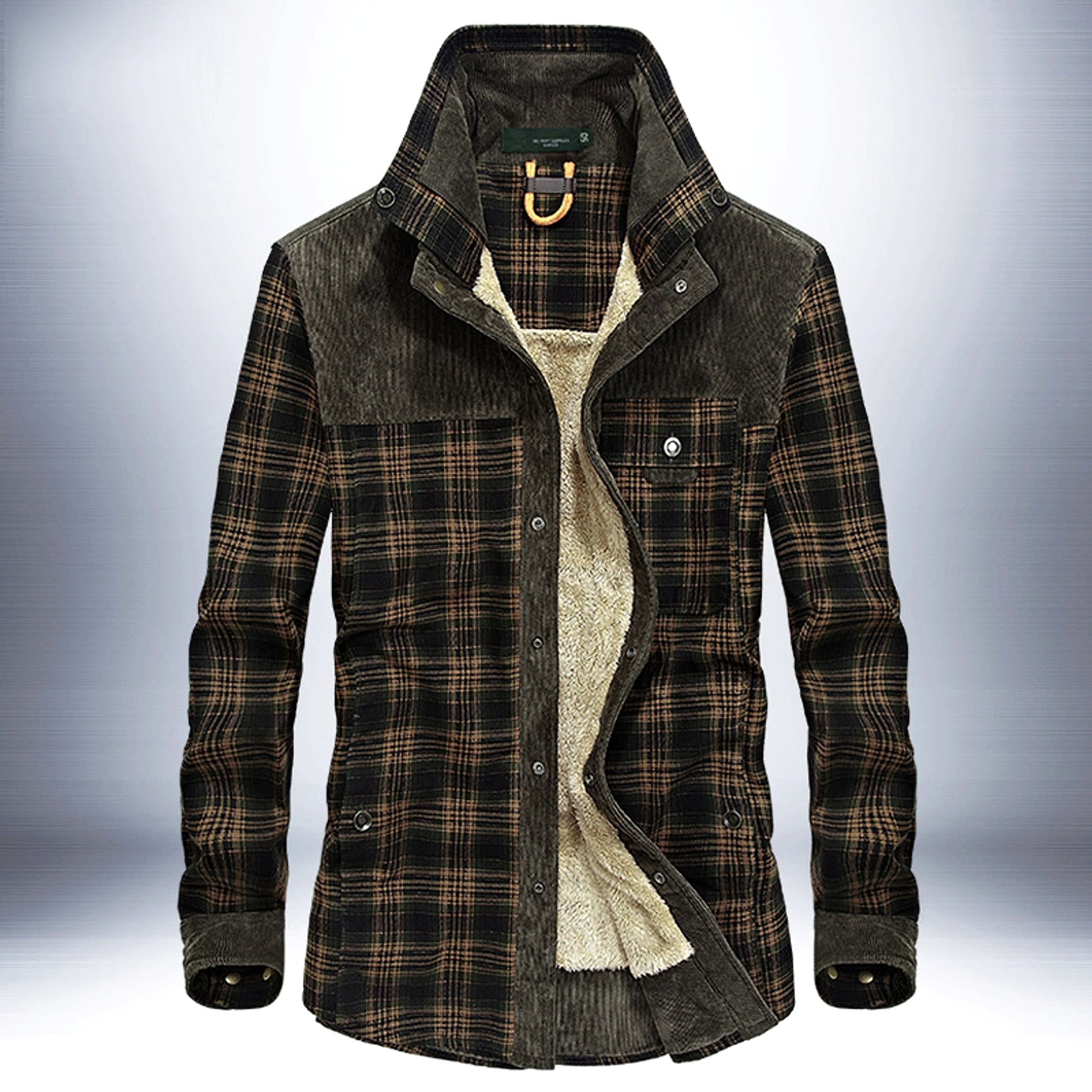 Pure Cotton Plaid Jacket Men - enhanced image 3