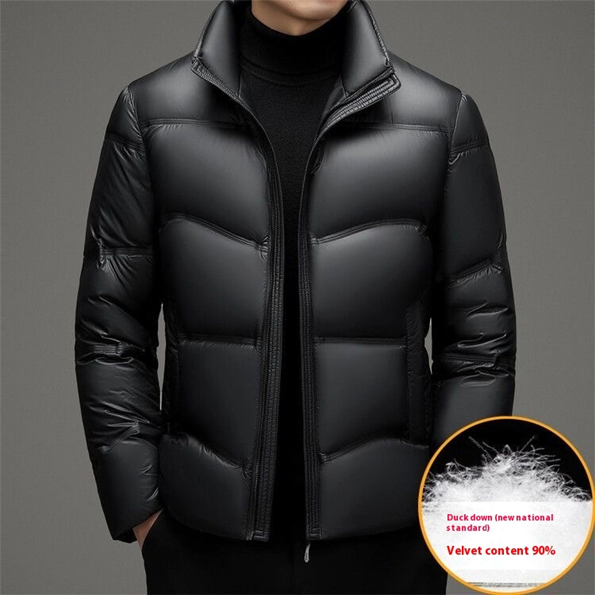 Winter Mid-old Men's Down Jacket Stand Collar Coat Thickened Protection Men - enhanced image 3