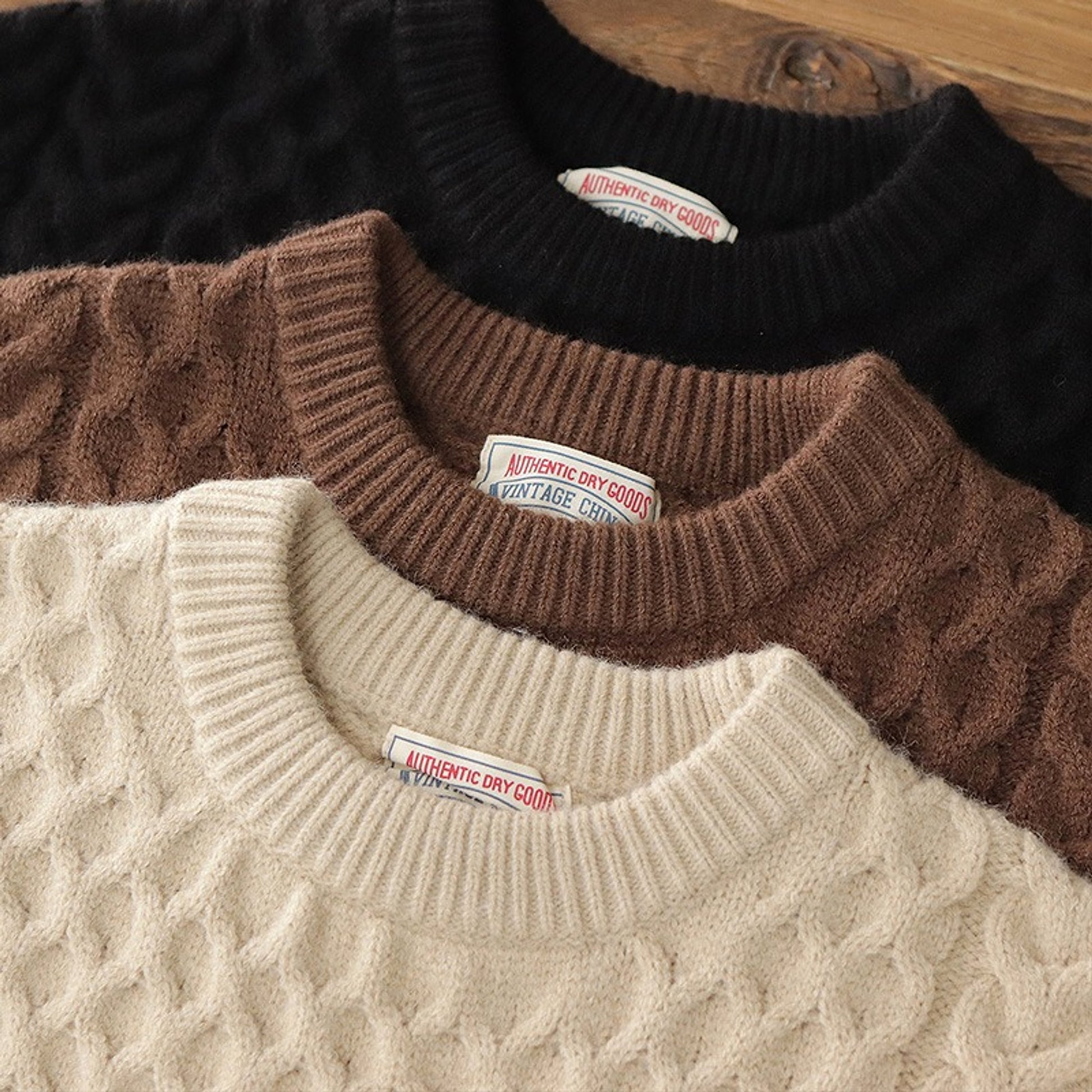Winter Thickened Knitting Retro Lantern Sleeve Plus Size Loose Casual Sweater - enhanced image 3