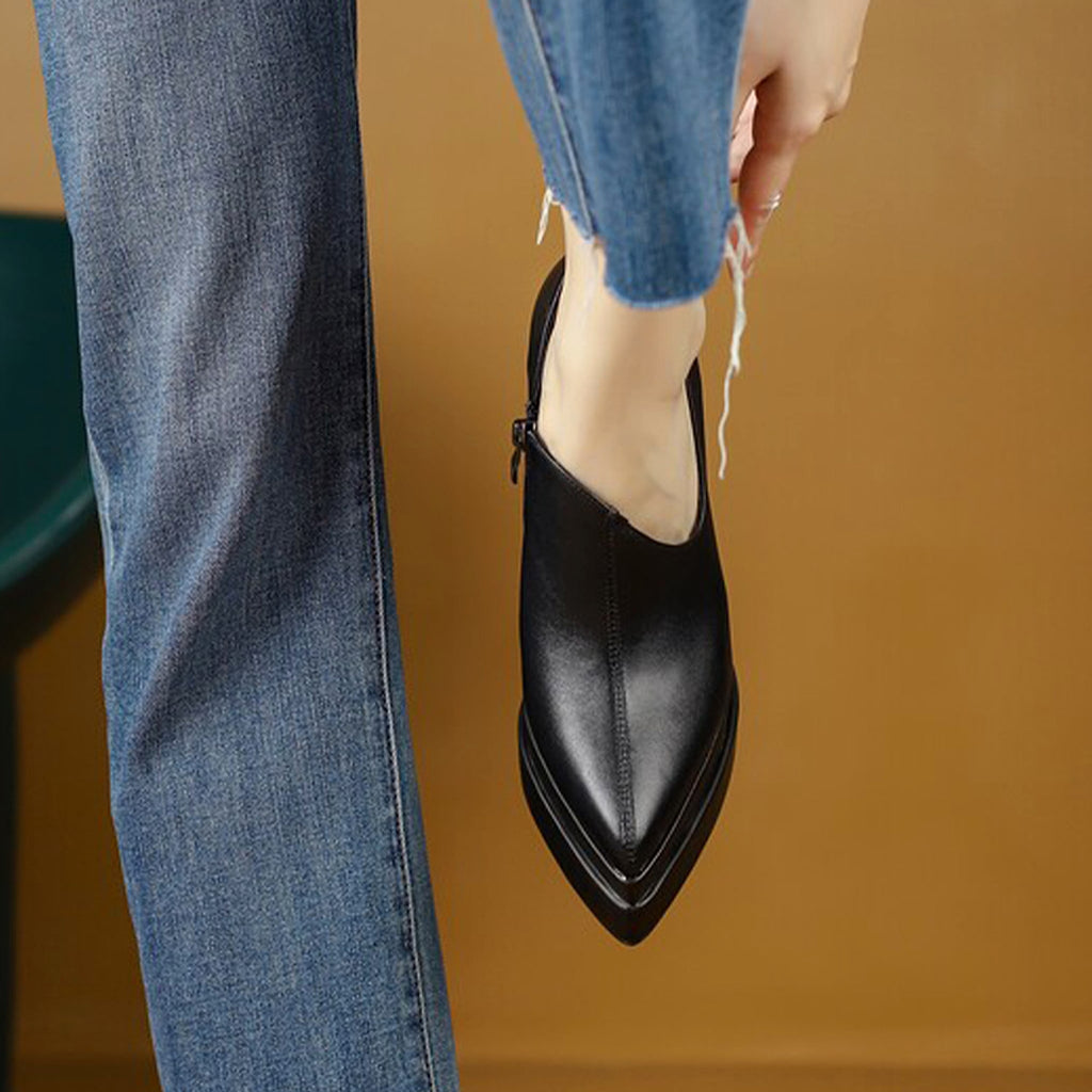 Women With Pointed Deep Cut High Heels - enhanced image 3