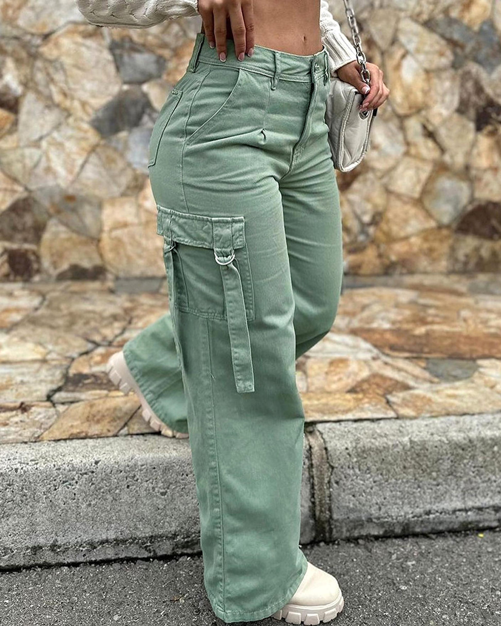 Women's Casual Patch Pocket Straight-leg (Jeans & Pants) - enhanced image 3