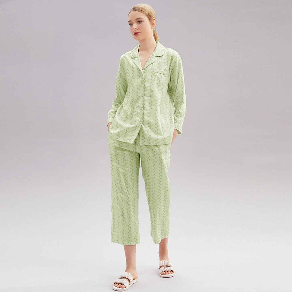 Women's Cotton Pajamas Spring Long-sleeved Homewear Thin New - enhanced image 3
