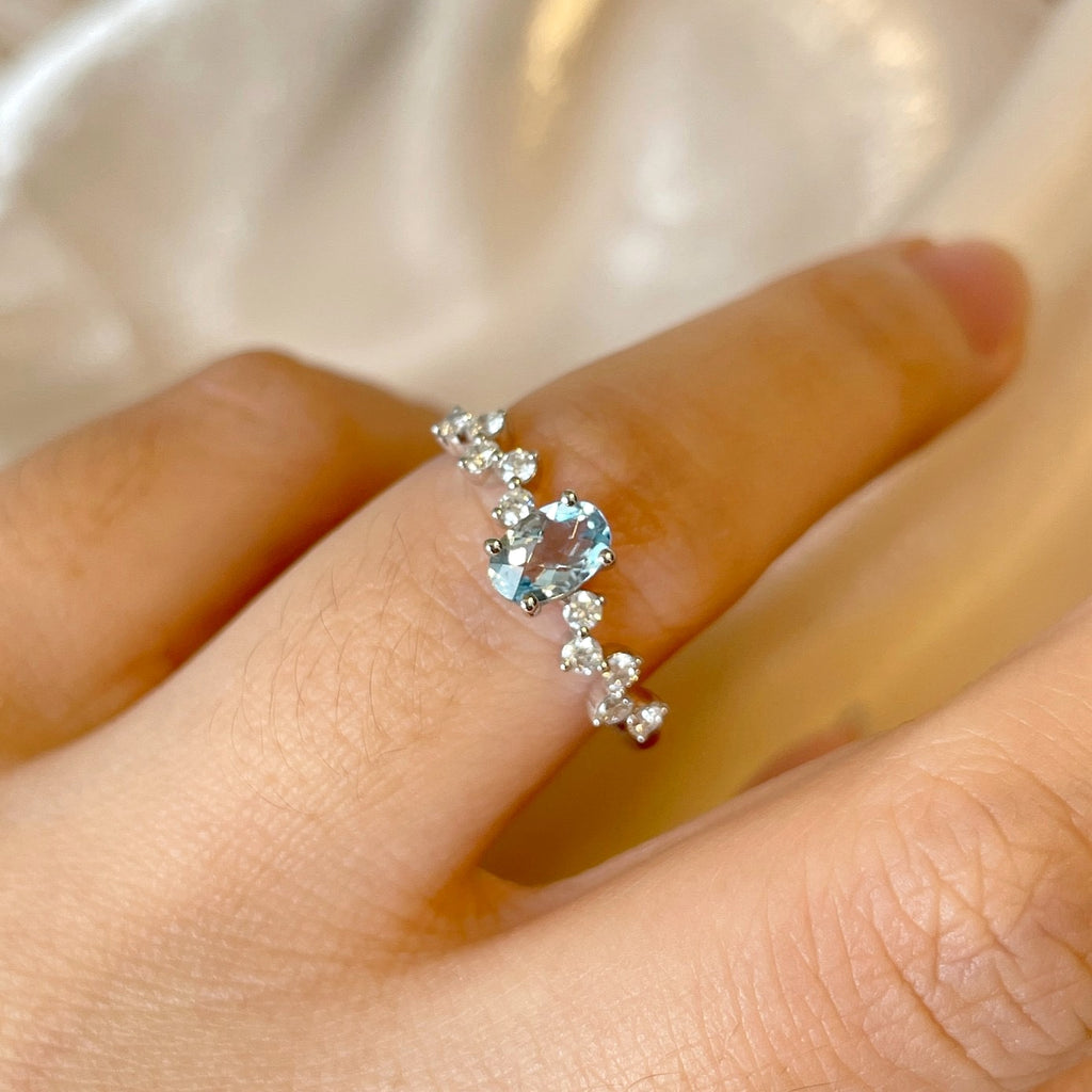 LuxeJewels™ – AuroraGem Aquamarine Diamond Ring - enhanced image 3