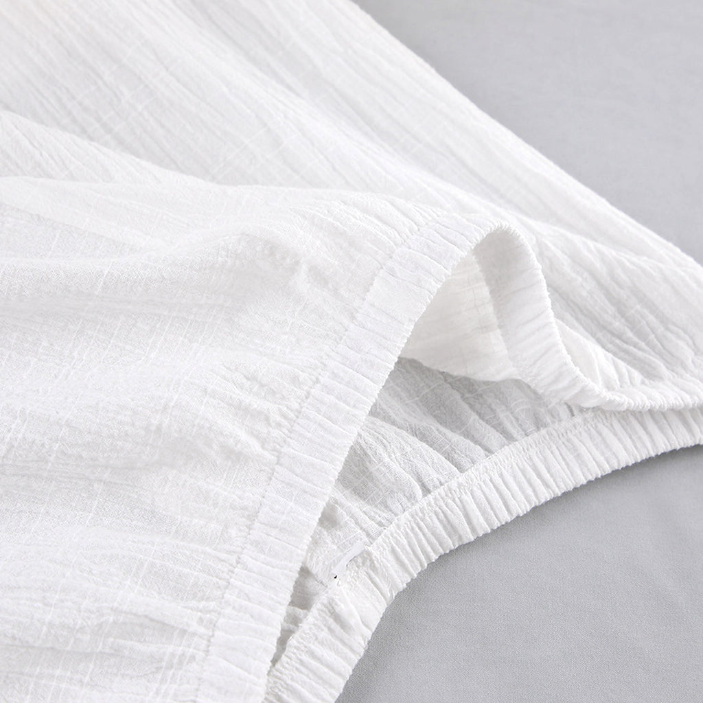 Women's Fashion Long Sleeve Double-layer Crepe Pajamas Trousers Loose Outfit - enhanced image 3