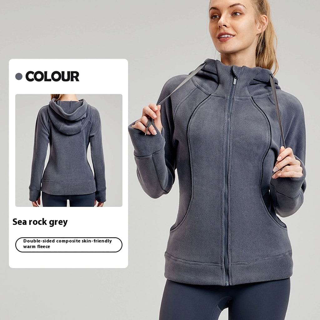 Women's Long Sleeve Yoga Jacket – Lightweight Sportswear with Hidden Pocket - enhanced image 3