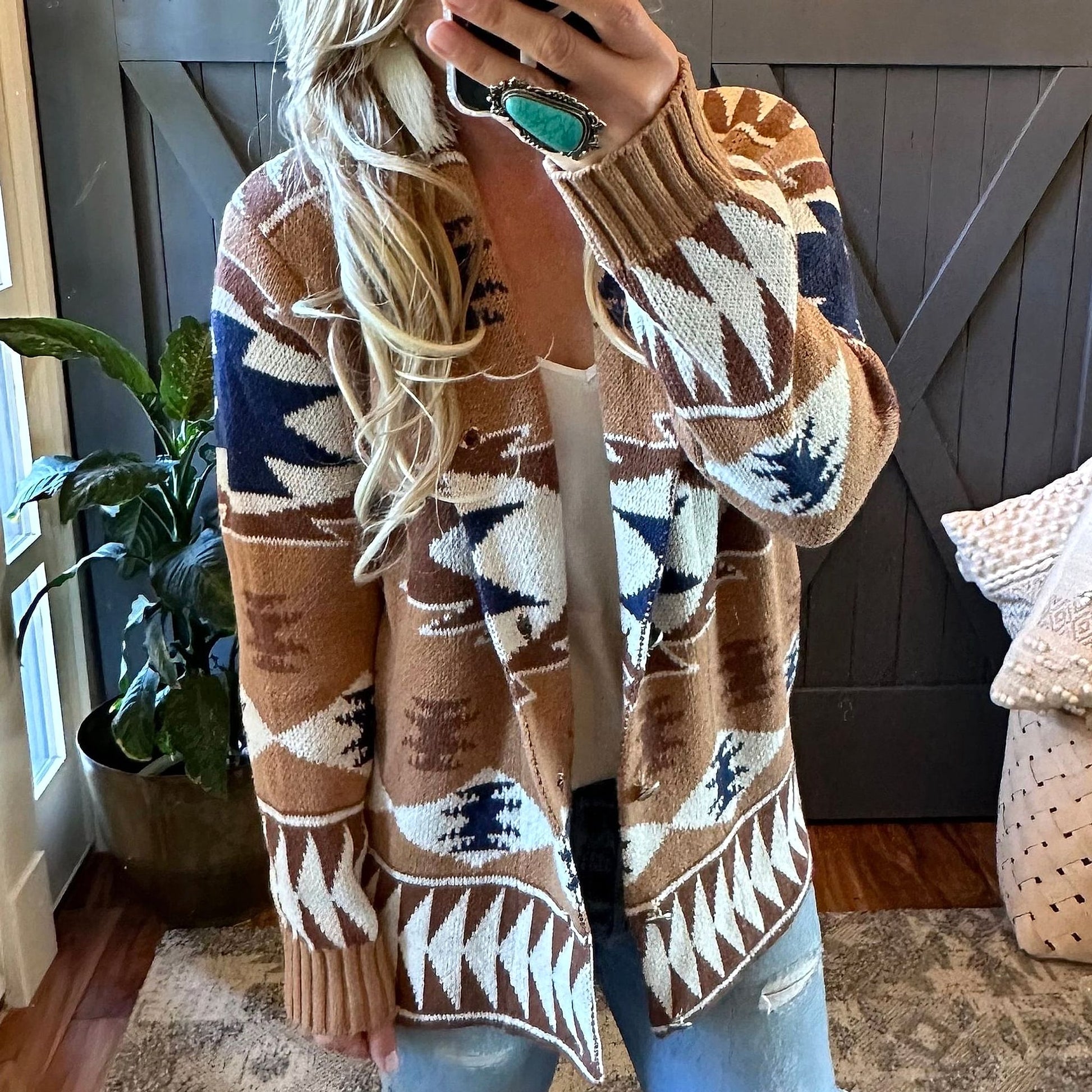 Women's Loose Cardigan Sweater Coat - enhanced image 3