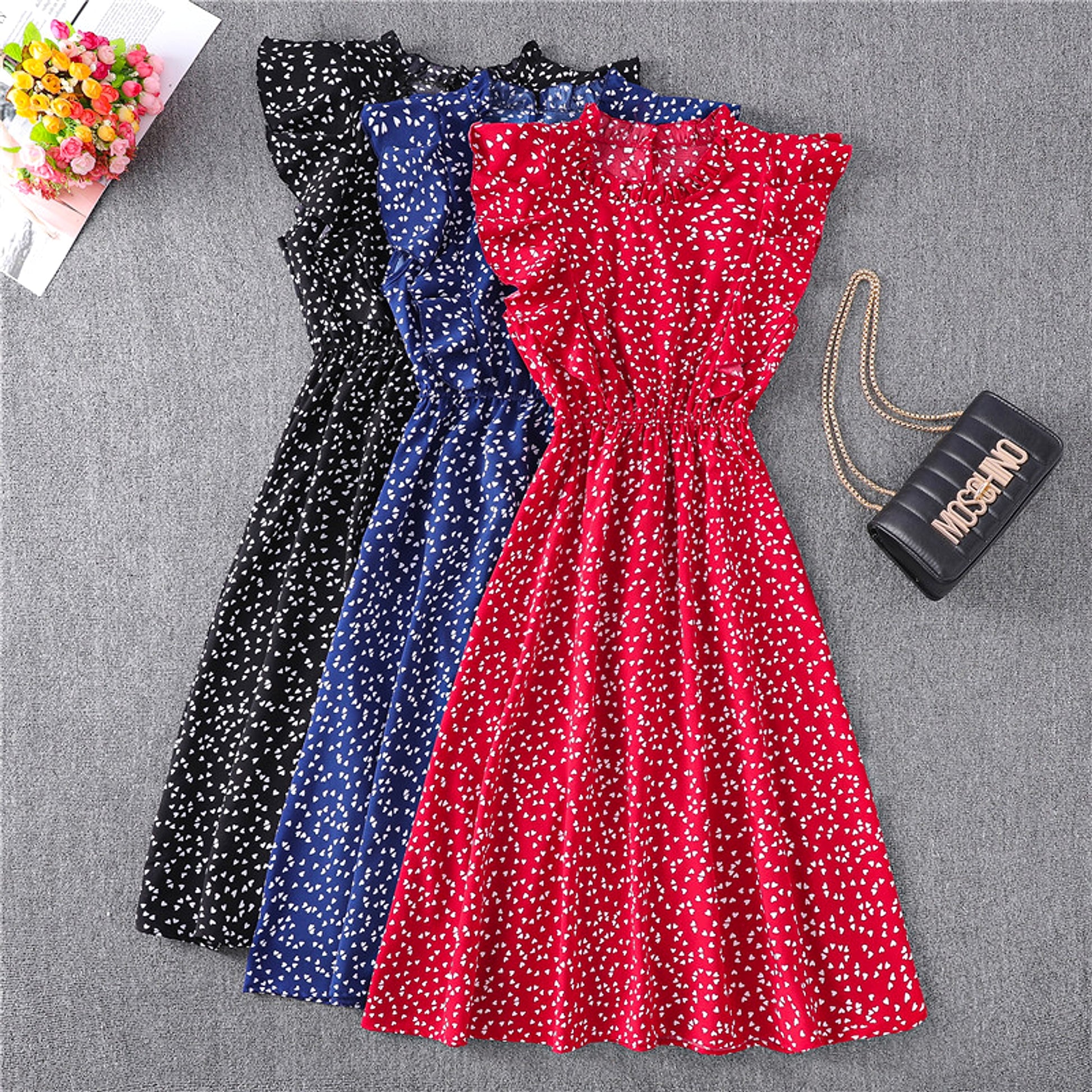 Women's Polka Dot Chiffon Loose And Versatile Dress - enhanced image 3