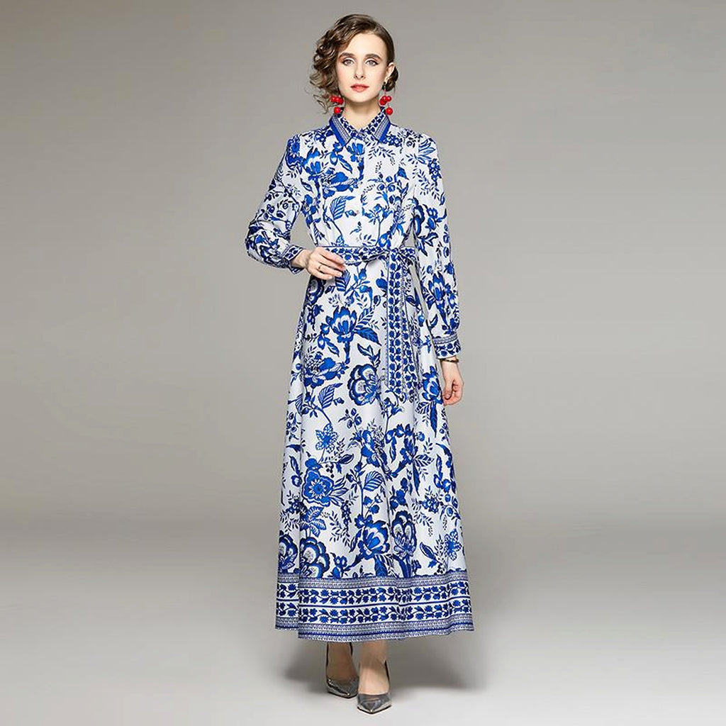 Women's Printed Long Sleeve Dress - enhanced image 3