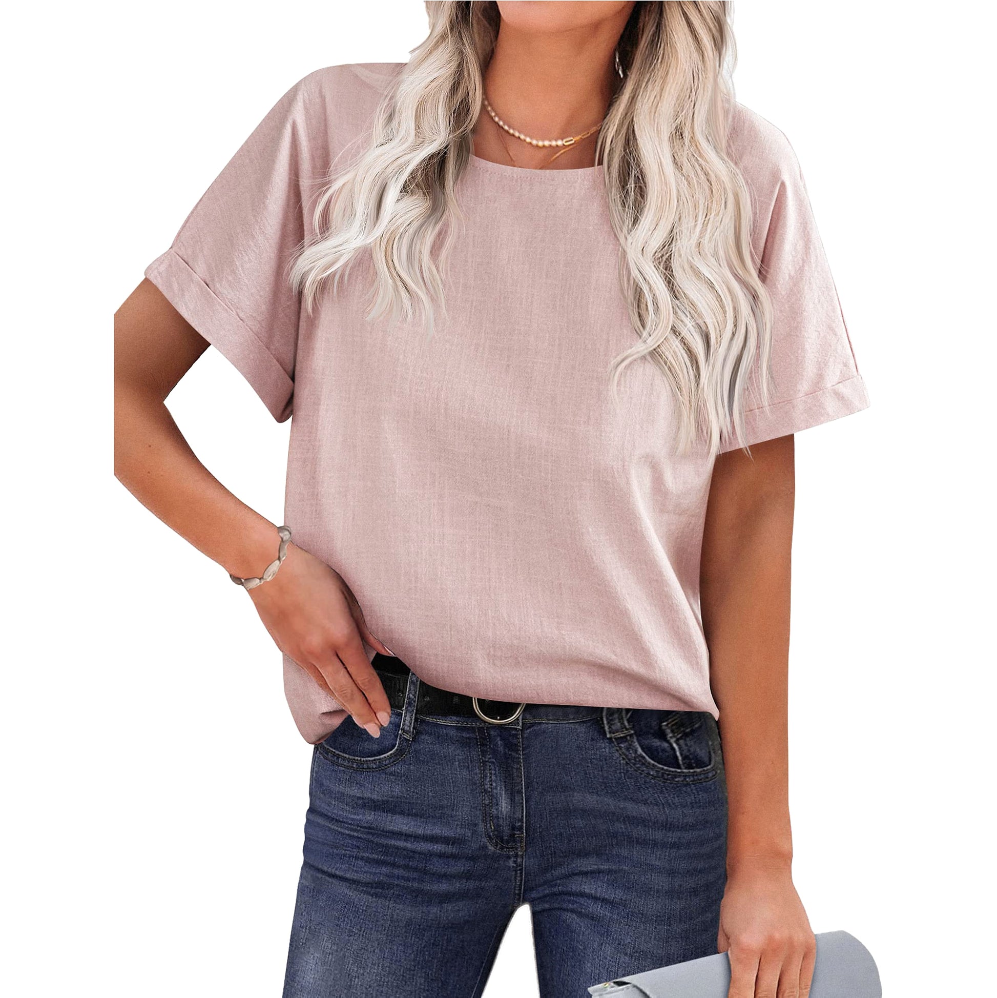Women's Shirt Short-sleeved Cotton And Linen Top T-Shirt - enhanced image 3