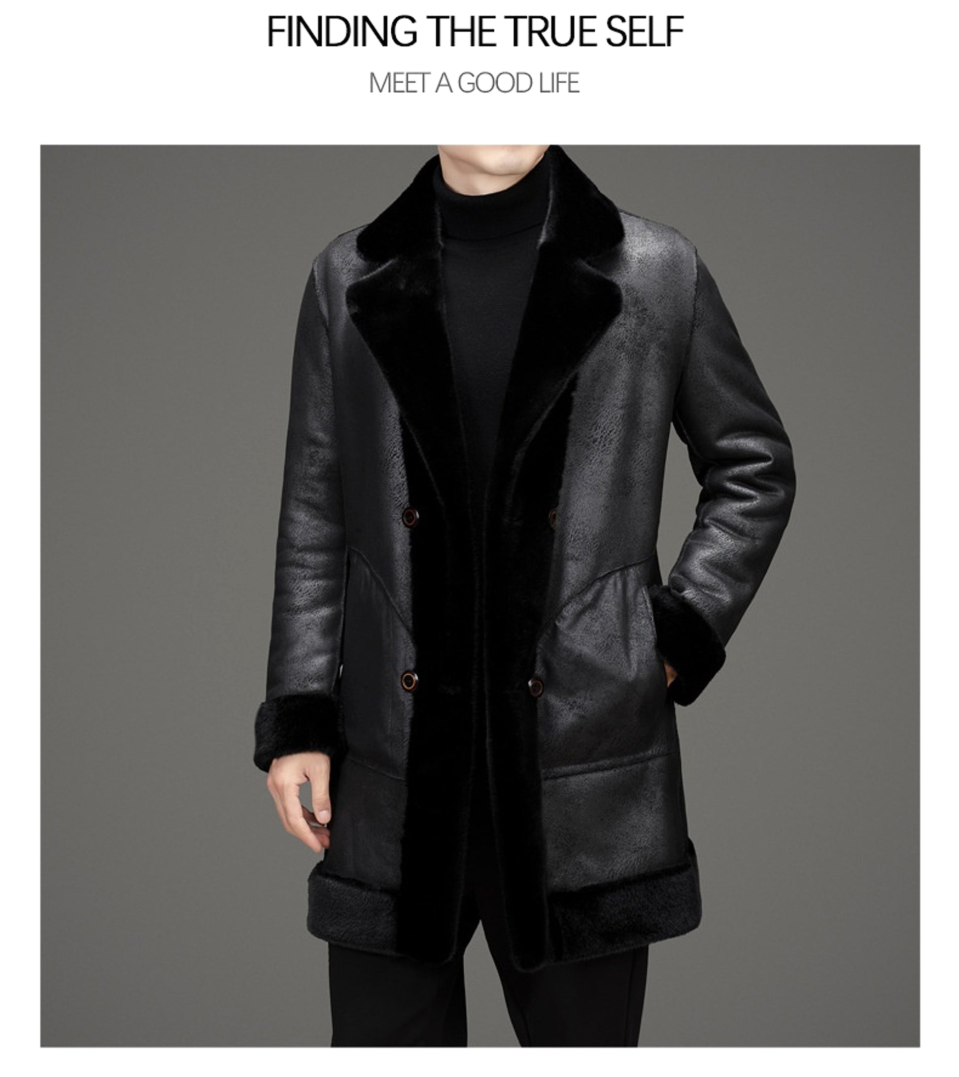 Xuelan Mink Fur Warm Coat On Both Sides Jacket Ment - enhanced image 3