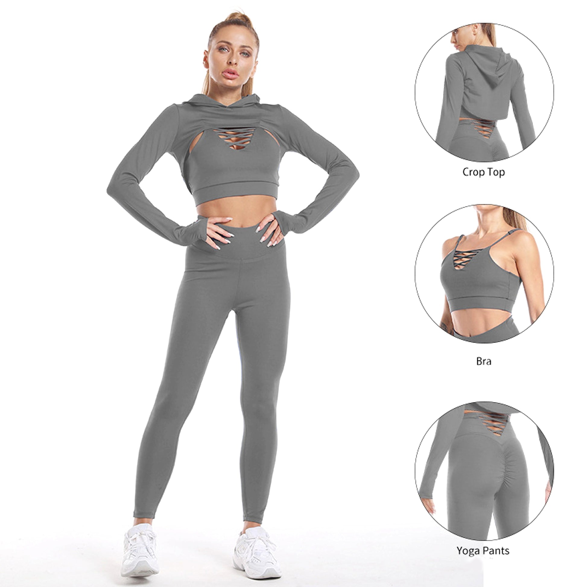 Yoga Fitness Leggings Sports Gym Outfits Clothing - enhanced image 3
