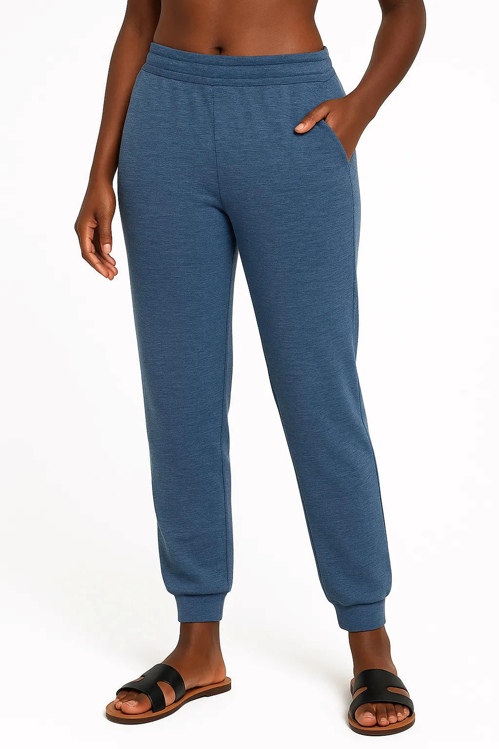 Zenana Cotton Slub Jogger Pants - enhanced image 3